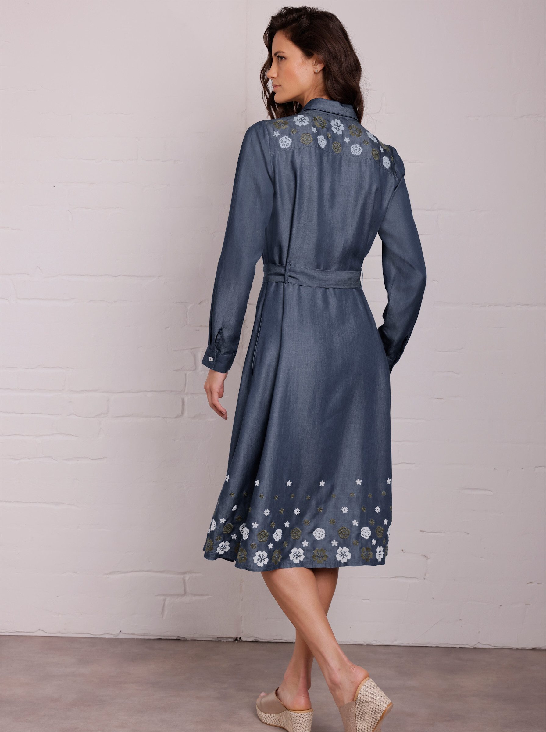 creation L Etuikleid Lyocell-Kleid Langarm