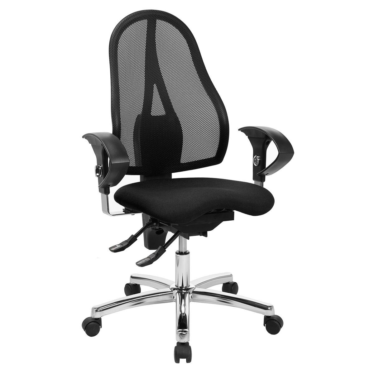 TOPSTAR Drehstuhl Drehstuhl Sitness 15 - schwarz Armlehnen Universalrollen.