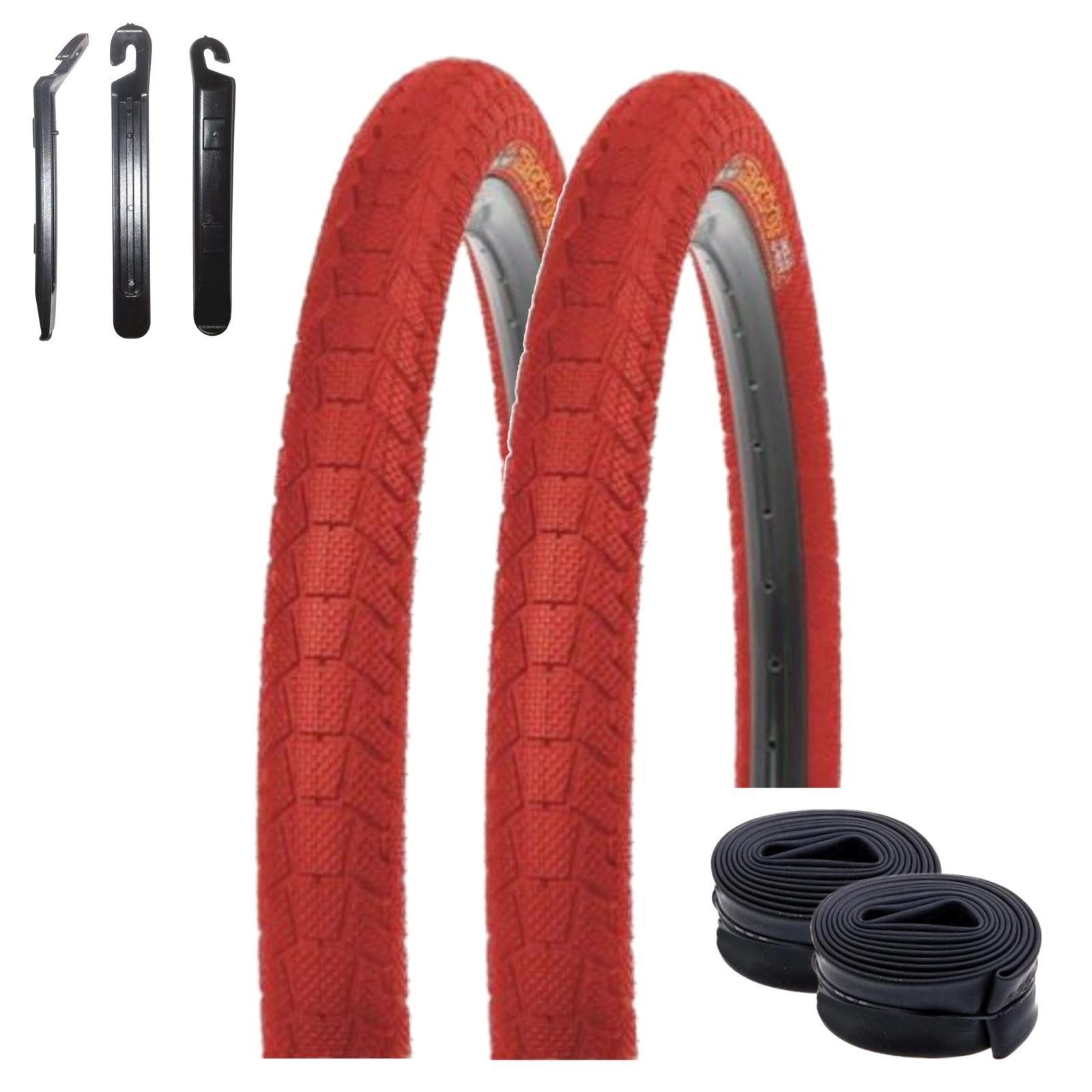 maxxi4you Fahrradreifen 2 x Kenda Krackpot K-907 BMX 20 x 1,95 (50-406) Rot + 2 x DV inkl. RH