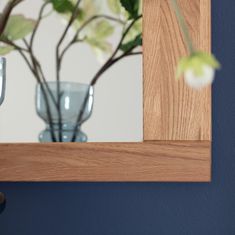 Lomadox Garderobenspiegel GIUSTINO-06, 80 cm breit, Rahmen in Eiche massiv