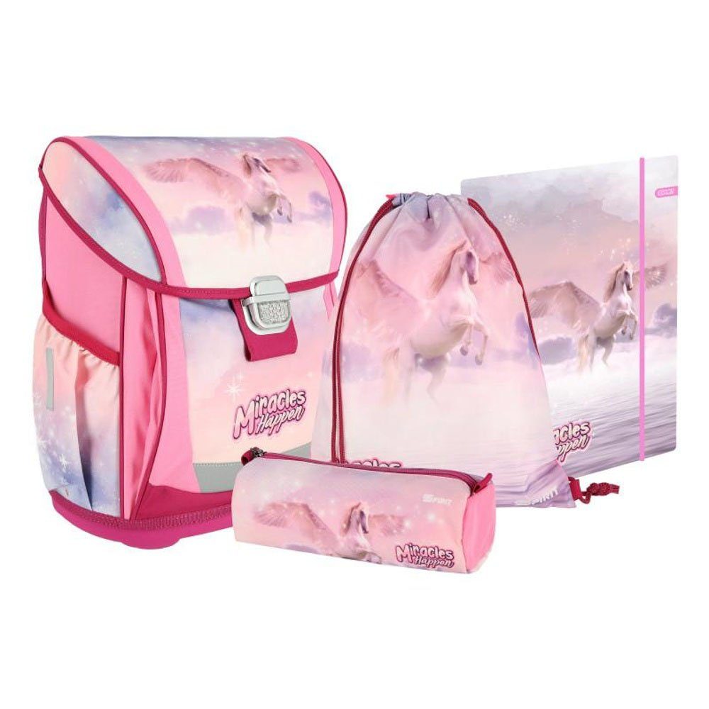 Spirit Schulranzen Schulranzen-Set "PEGASUS'" Pferd mit Flügeln - 4 teilig