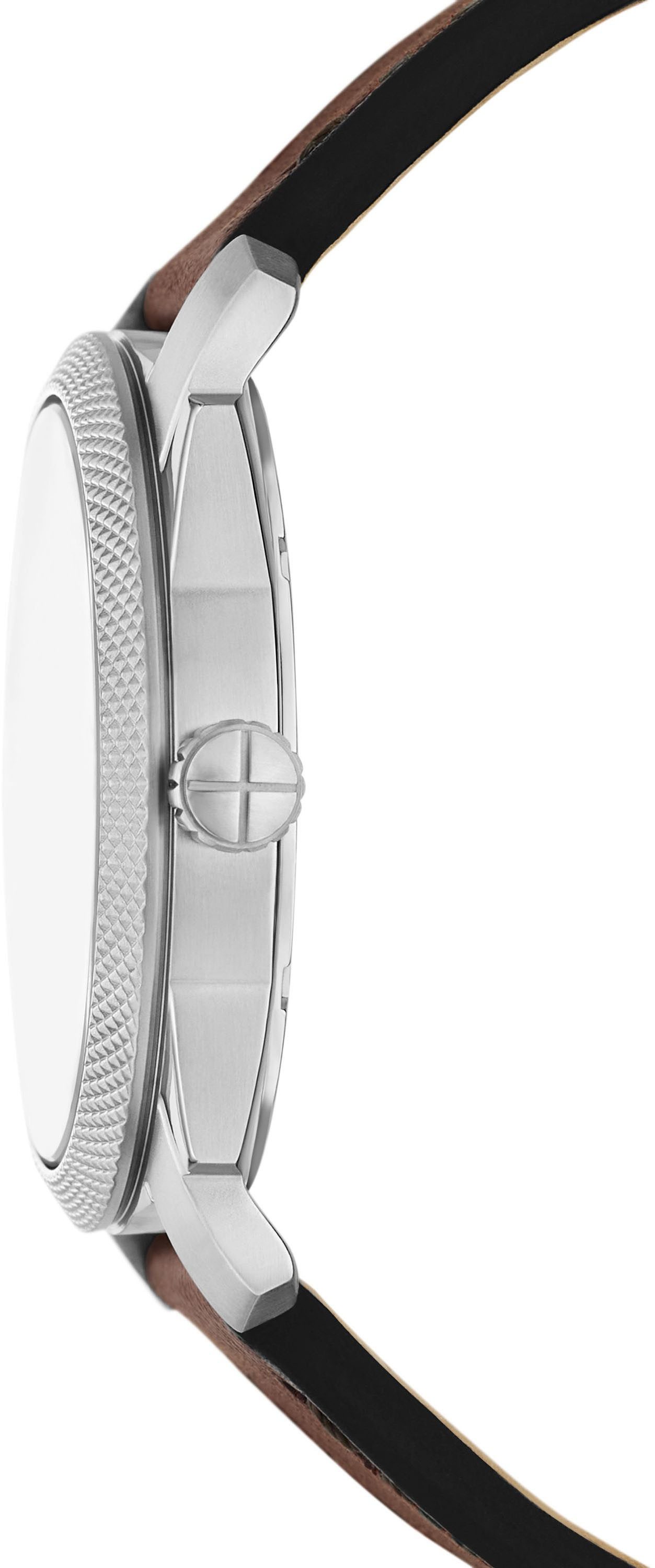 Fossil Quarzuhr MACHINE FS6085, Armbanduhr, Herrenuhr, Lederarmband, analog günstig online kaufen