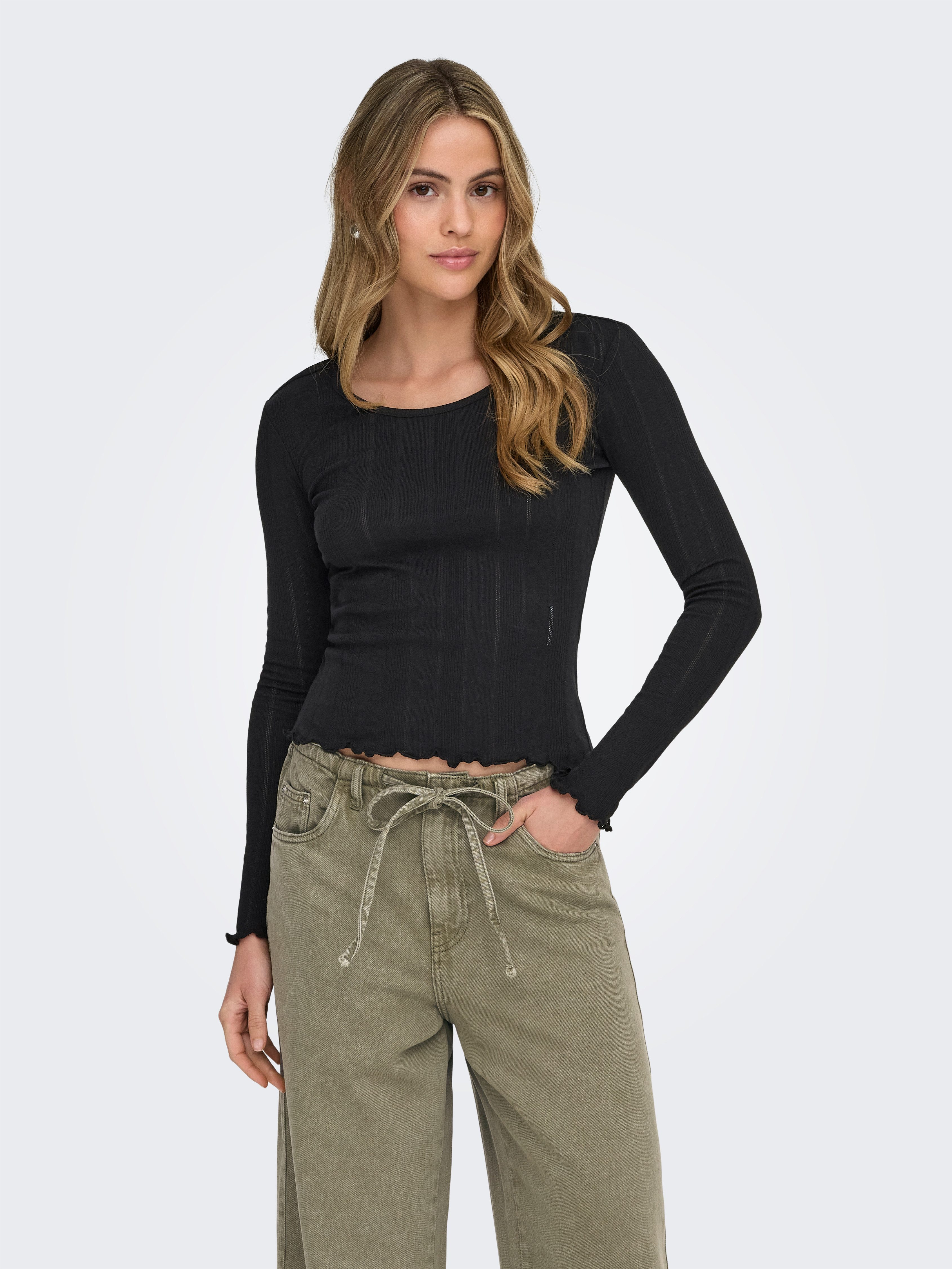 ONLY Langarmshirt ONLTENNA O-NECK L/S TOP JRS NOOS