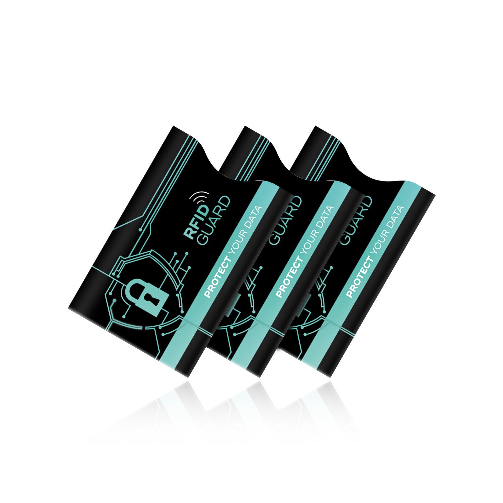 Tec-Expert Geldbörse RFID GUARD 3x NFC Scan Blocker Schutz Hülle Set Karte Scheckkarte (3-tlg., Set aus 3x RFID / NFC Blocker Sleeve), RFID-Blocker Hülle, NFC S – Bild 4 von 4