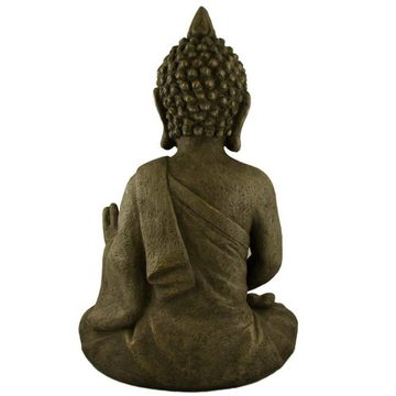 INtrenDU Gartenfigur Garten Buddha Antikfigur in Steinoptik 54cm Skulptur Feng Shui Deko