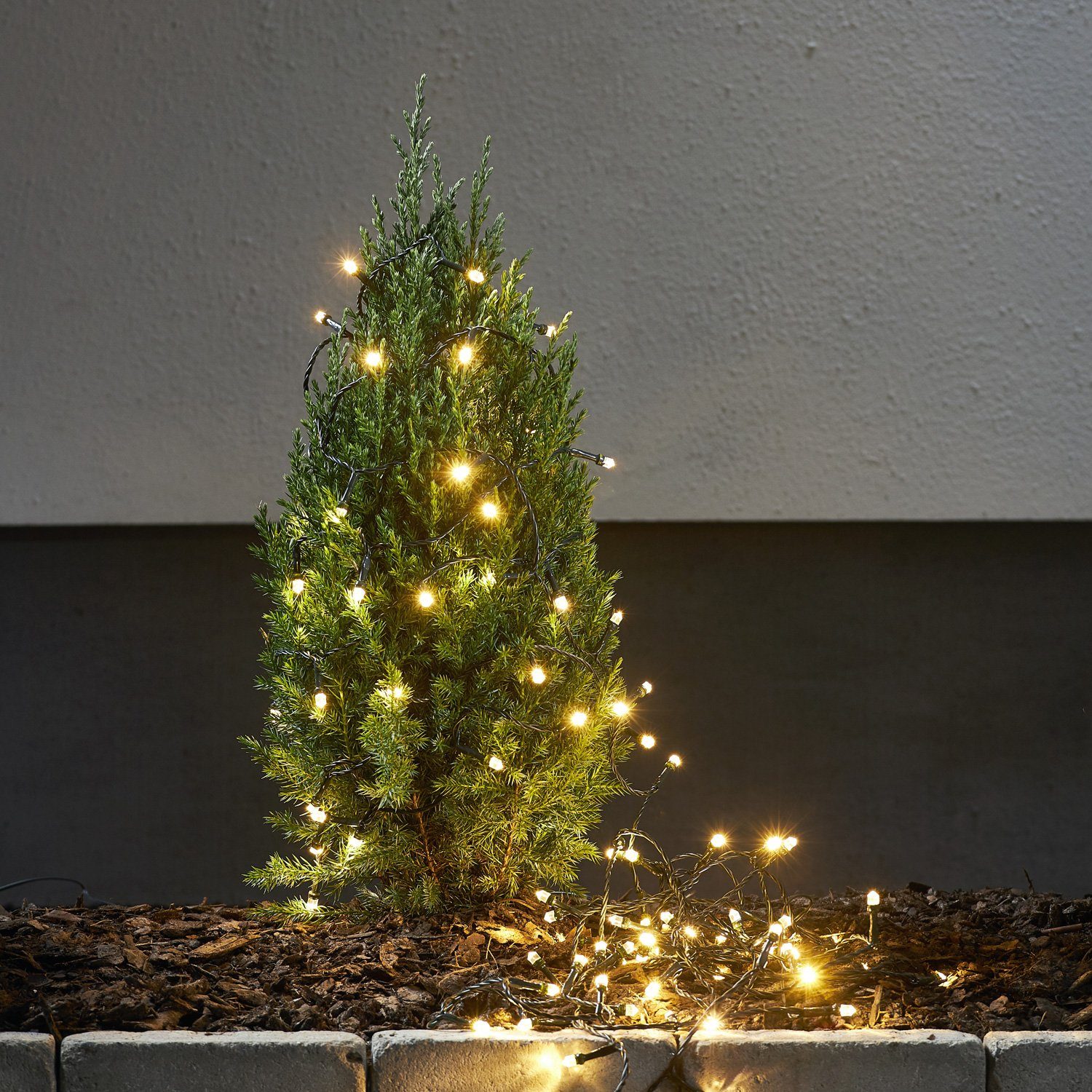 MARELIDA LED-Lichterkette Weihnachten 300 bernstein LED 8 Funktionen 16m für Außen, 300-flammig