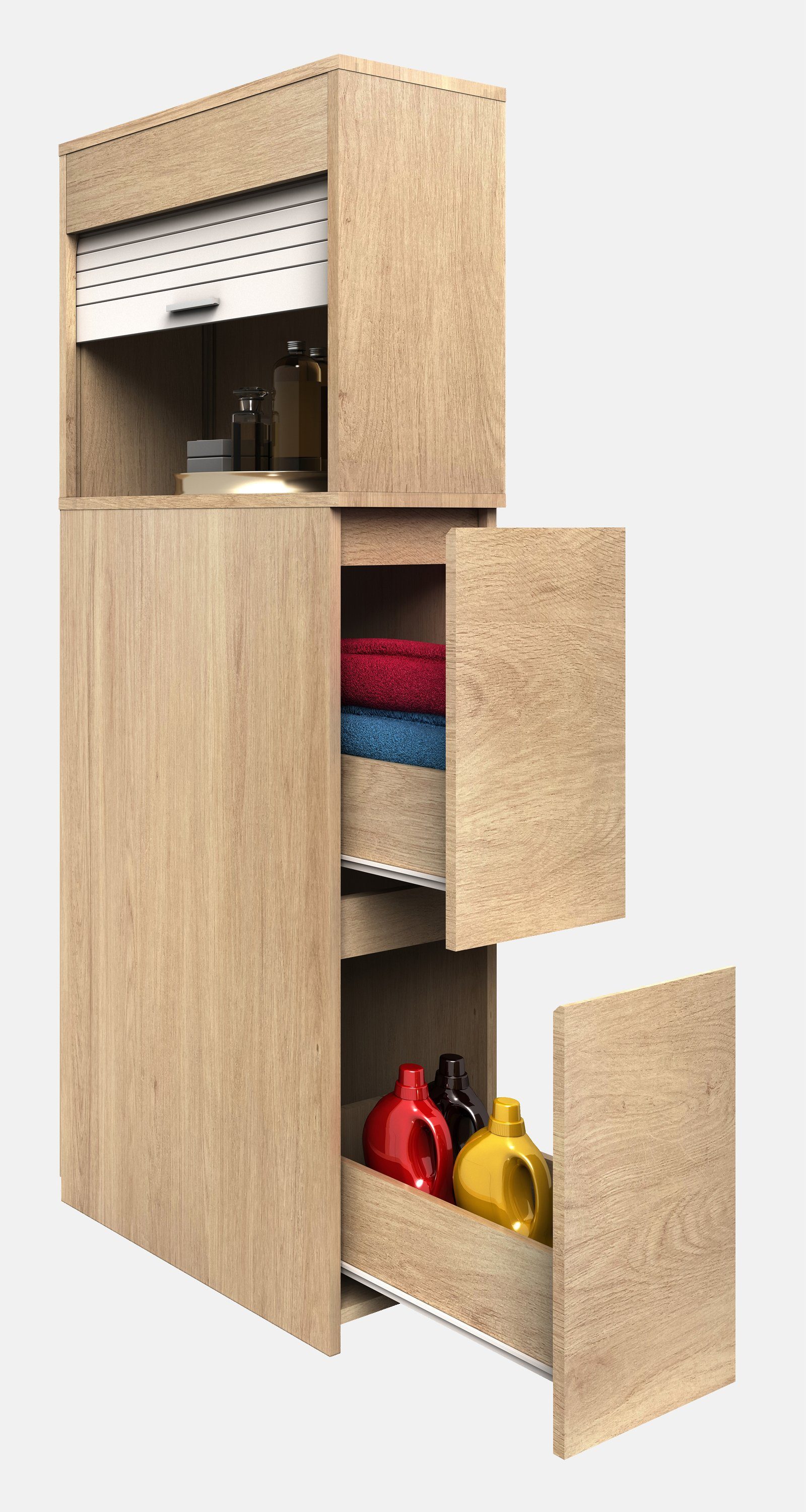 VCM Midischrank Holz Badmöbel Nischenschrank Schublade günstig online kaufen