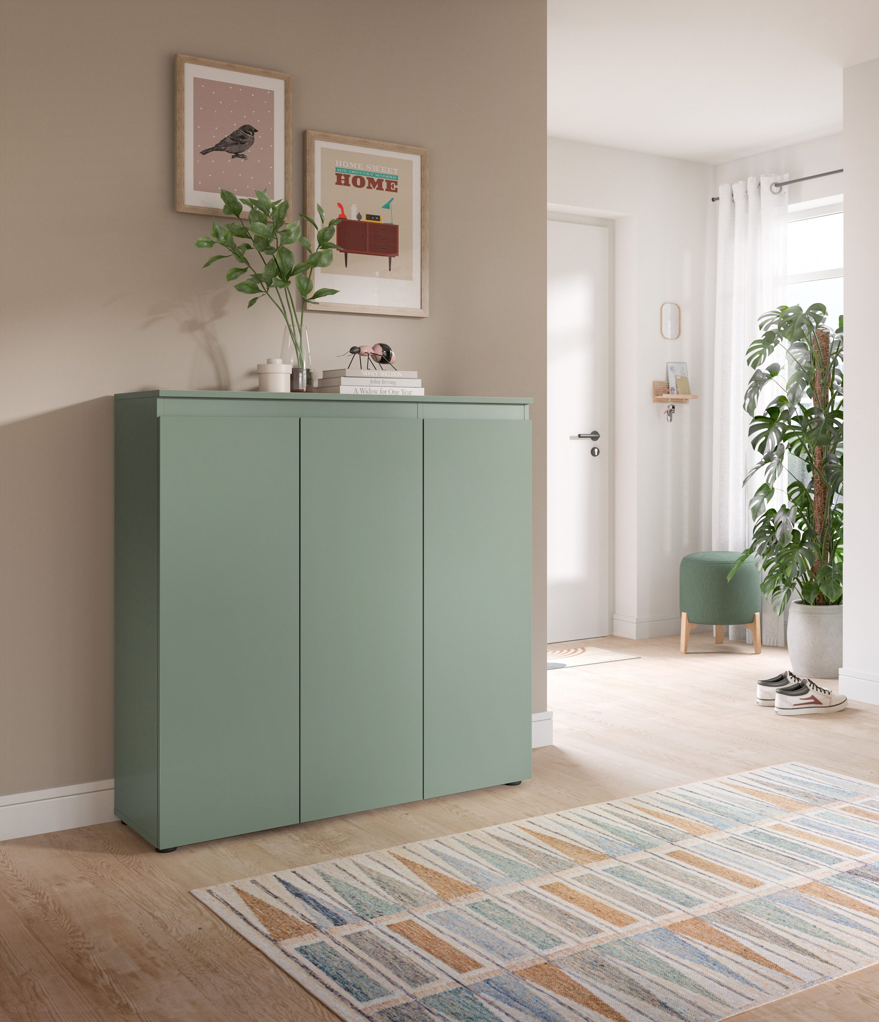 Home affaire Mehrzweckschrank CIPELA, 105x111 cm, viel Stauraum, variable Einlegeböden, universal (1-St., in vielen verschiedenen Trendfarben verfügbar) Schuhsc – Bild 2 von 5