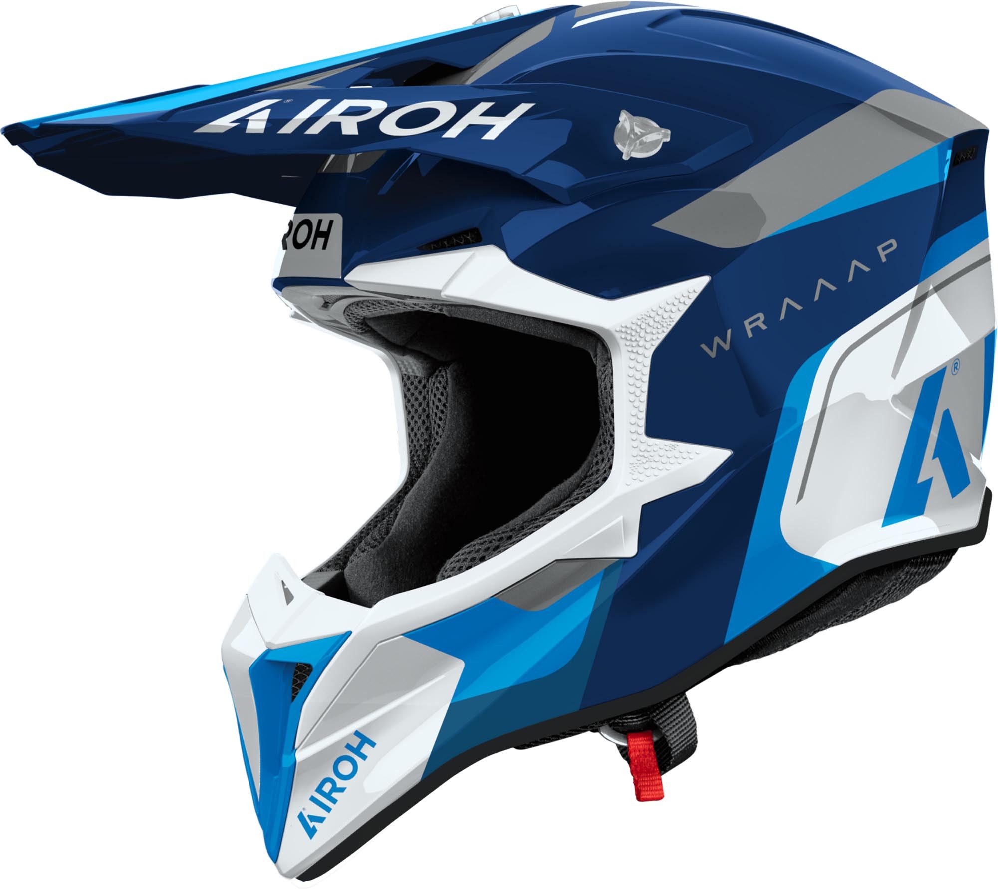 Airoh Motocrosshelm Wraaap Conquer Motocross-Helm, vorbereitet für Kommunikationssystem,Notfallsystem-Polsterung (EQ