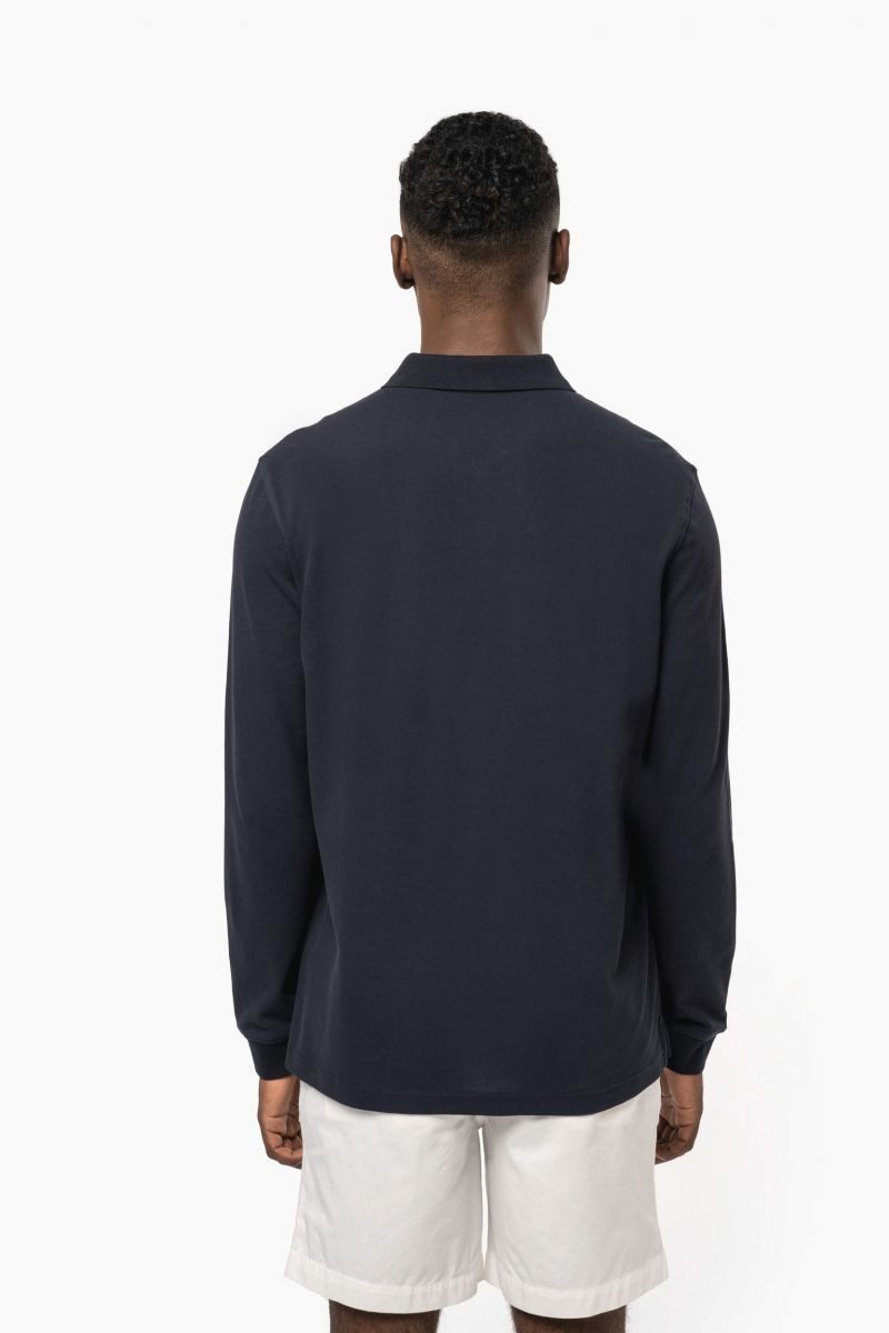 Kariban Langarm-Poloshirt Herren Piqué-Polohemd lange Ärmel Bio-180