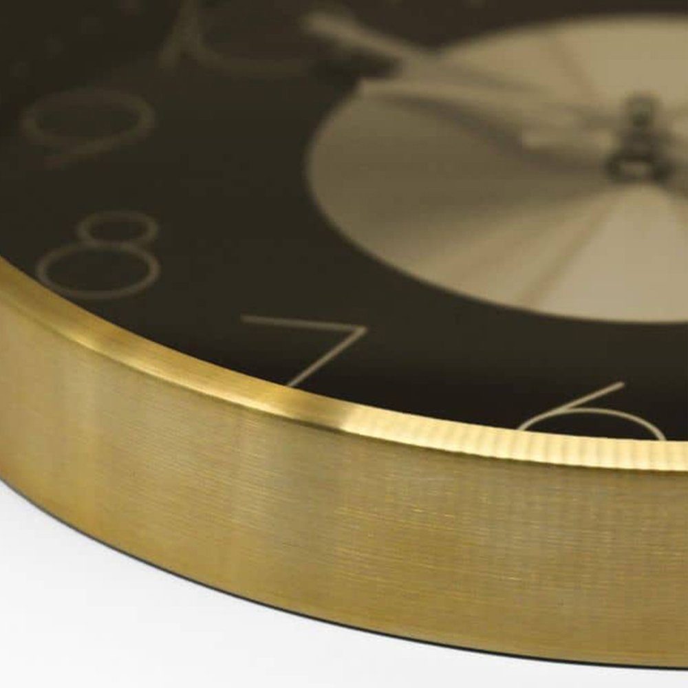 K&L Wall Tick-Geräusche, Gold-Schwarz Aluminium Edelstahl- Optik) Langlebige Moderne Wanduhr (keine Uhr Loft Art Metalluhr silber