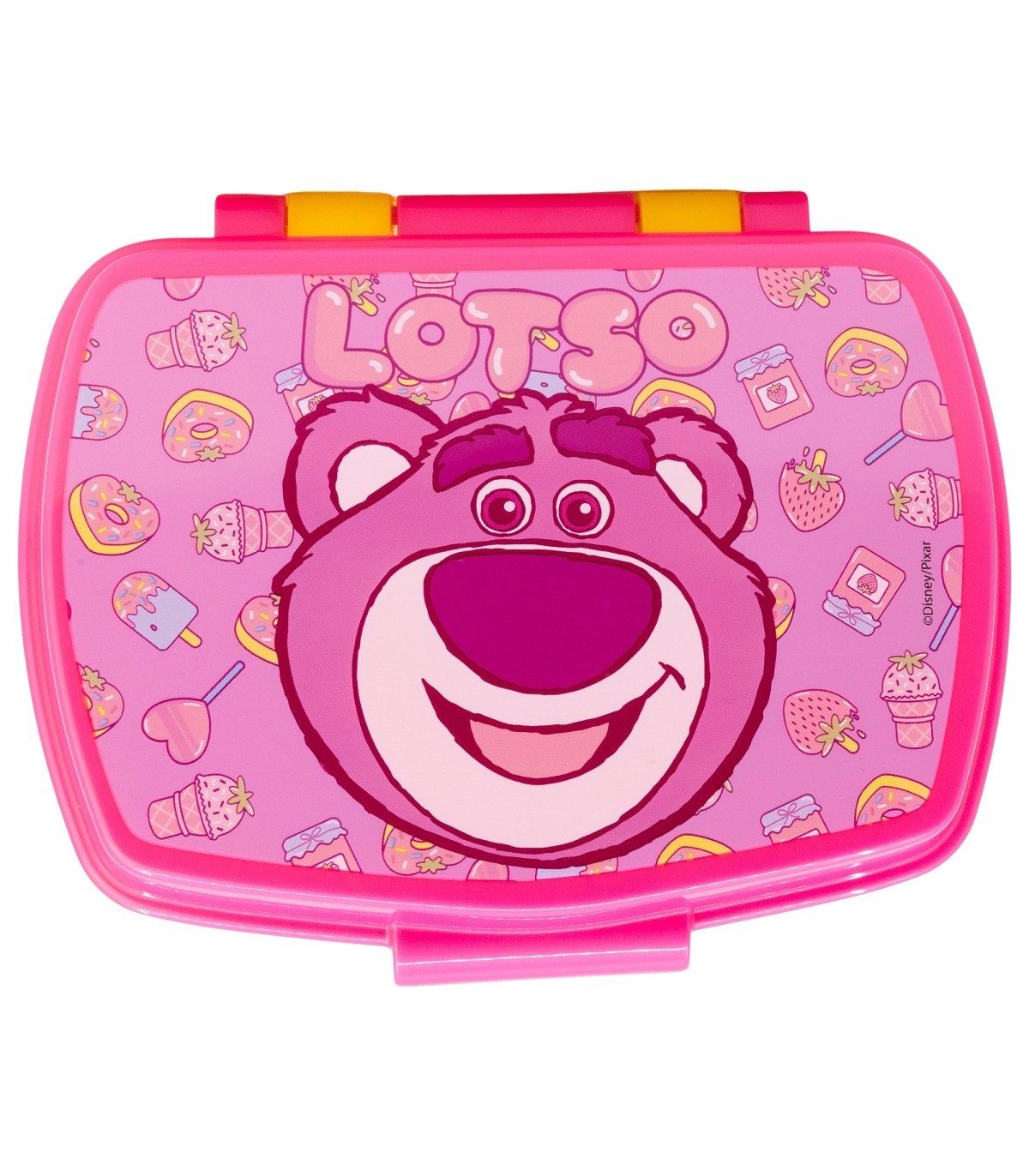 Disney Lunchbox Lotso Lunchbox Kinder Brotdose für Schule Freizeit und Ausflug, Polyethylen, (Packung)