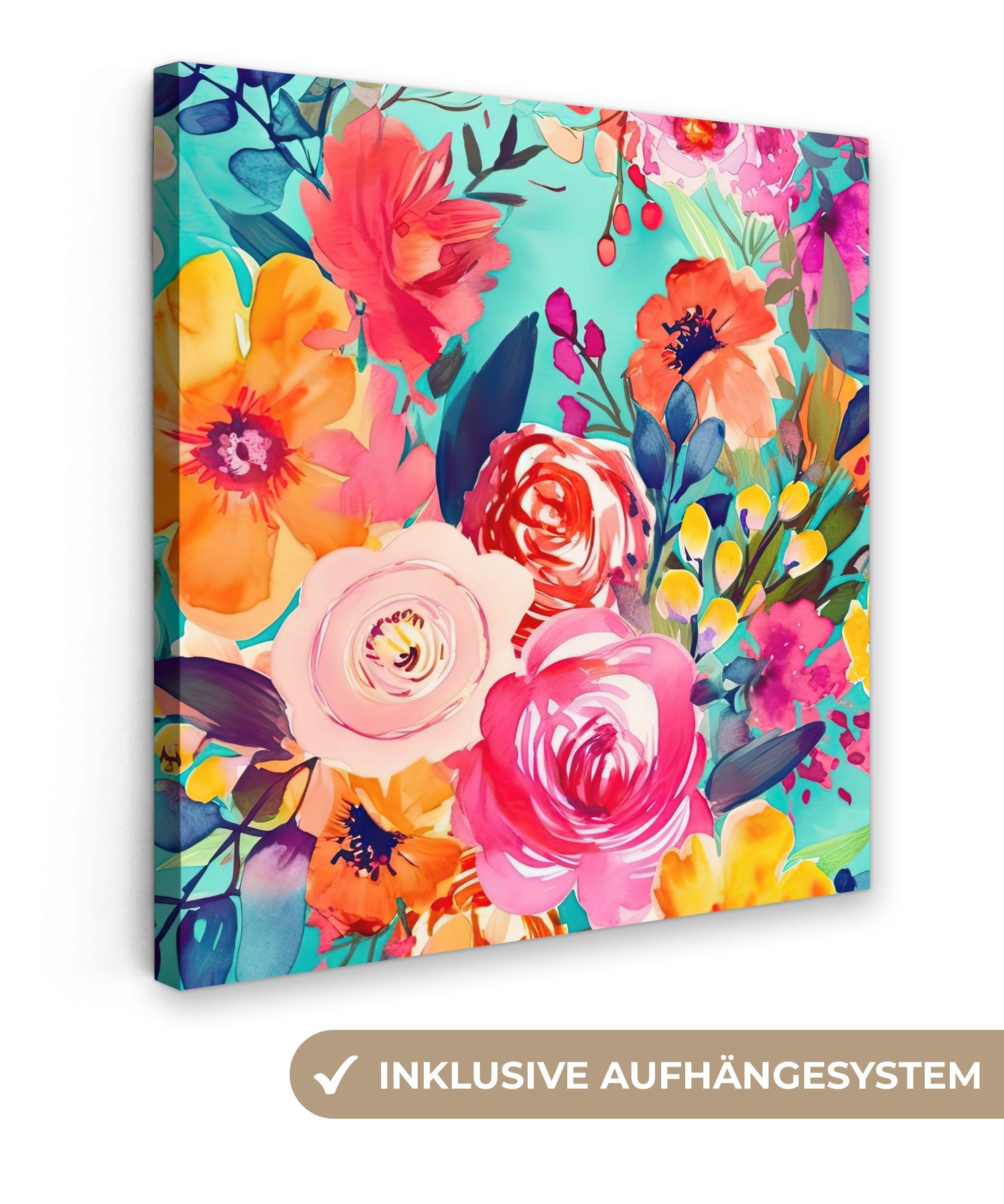OneMillionCanvasses® Leinwandbild Blumen - Ölfarben - günstig online kaufen