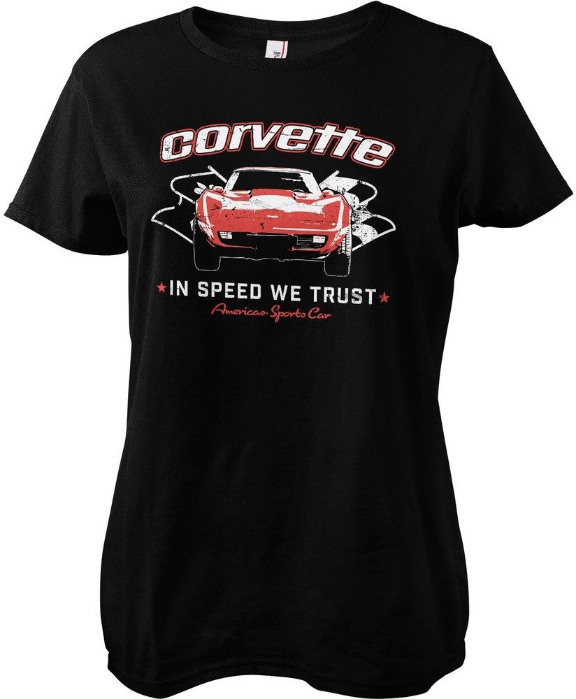 Corvette T-Shirt In Speed We Trust Girly Tee