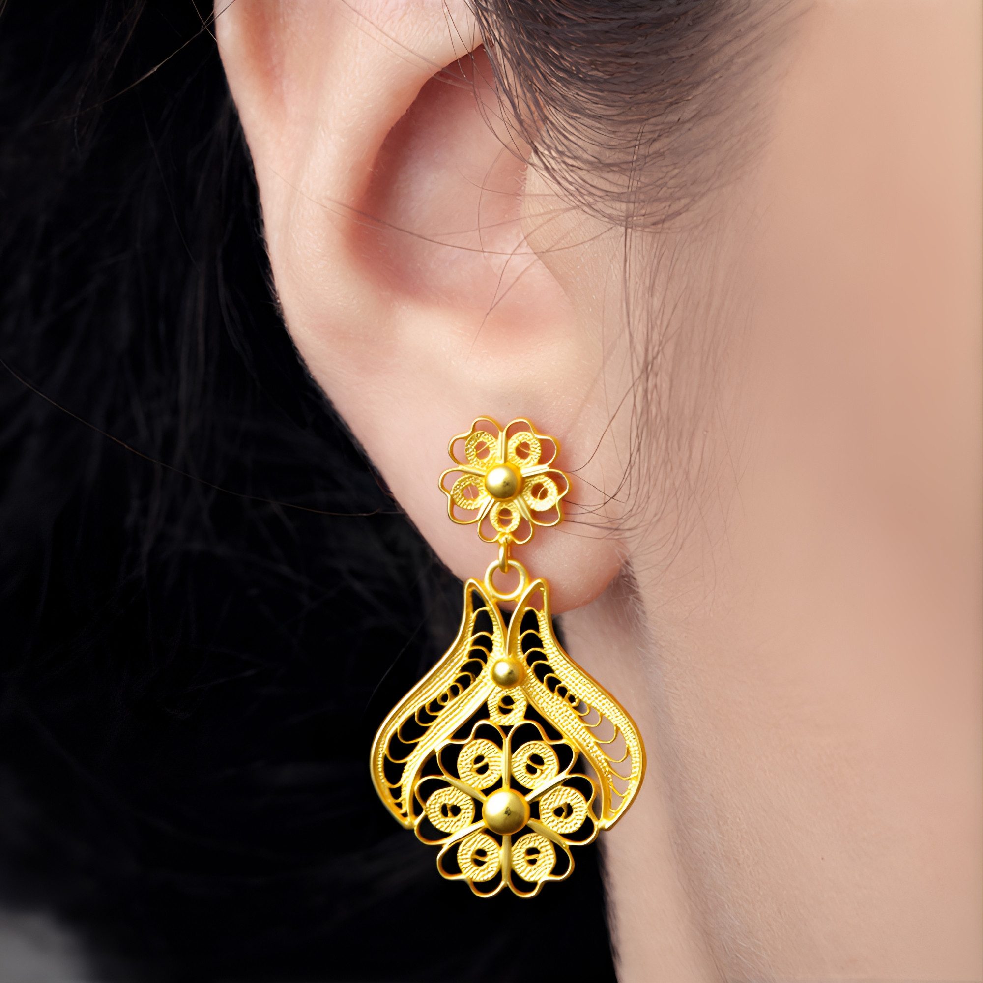 Cavill Ohrring-Set Elegante 925 Sterling Silber Ohrringe, vergoldet, 43 mm günstig online kaufen