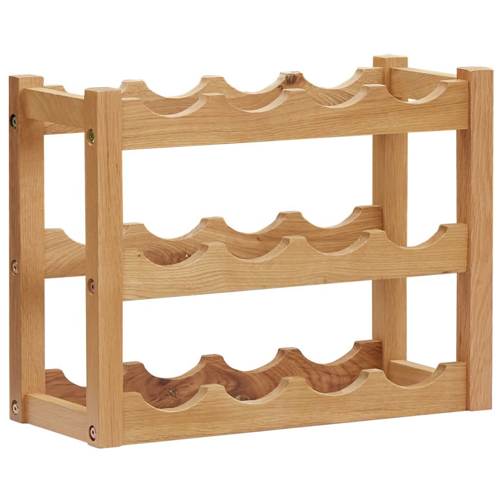 Weinregal Weinregal für 12 Flaschen 47 x 21 x 36 cm Eiche Massivholz