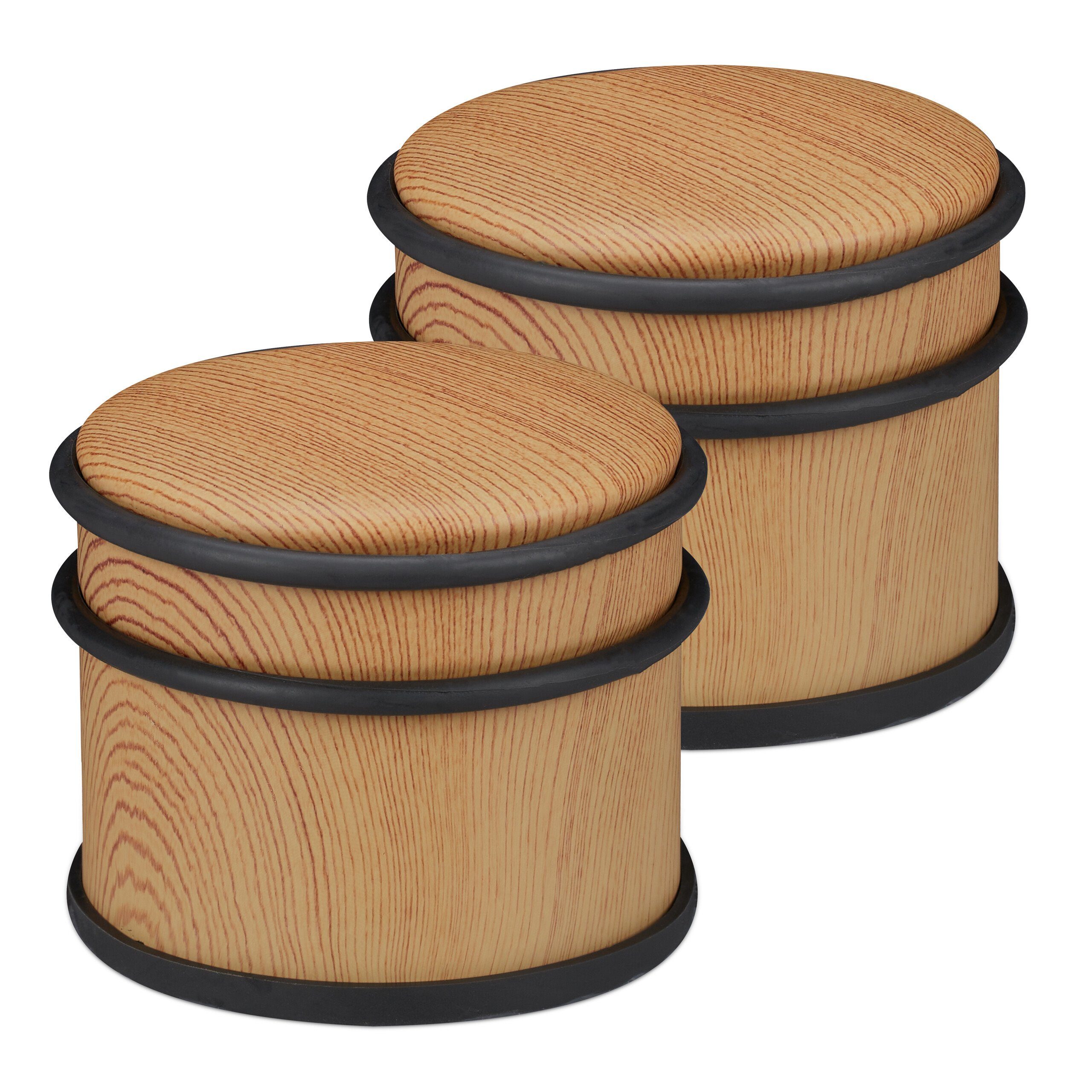relaxdays Türstopper Holzoptik im 2er Set