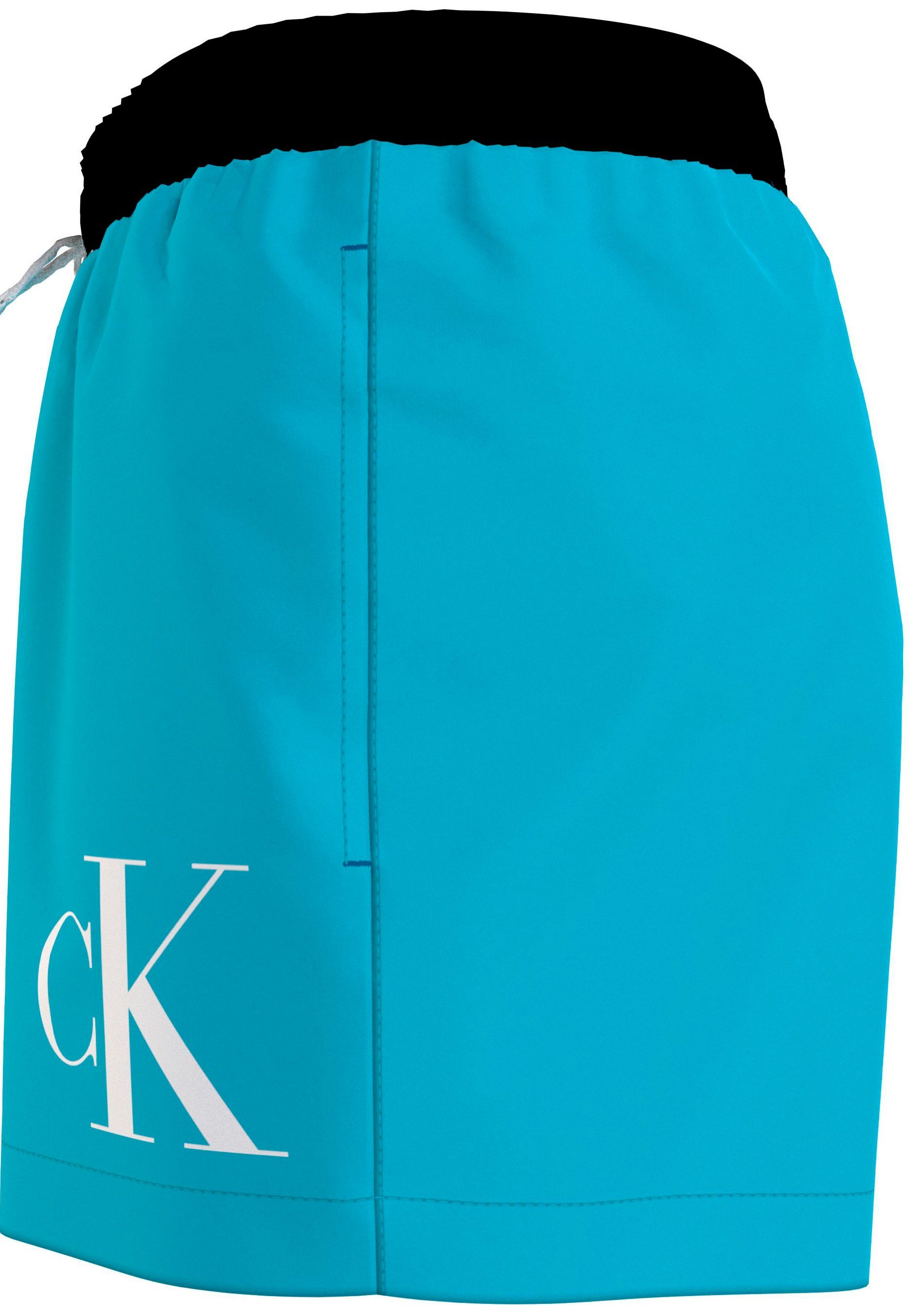 Logodruck Klein mit Calvin Swimwear blau Badehose