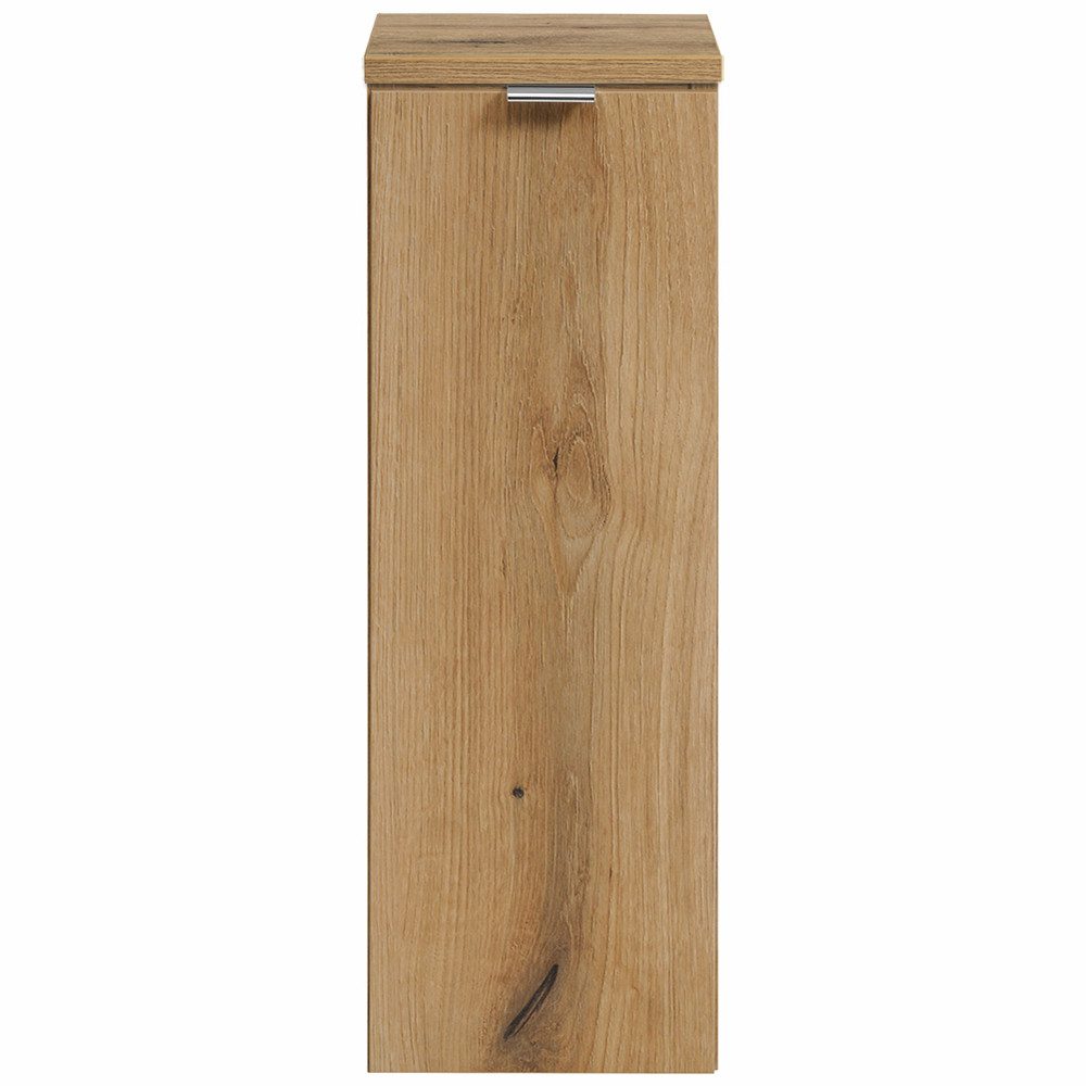 Lomadox Badkommode NEWPORT-56-OAK, 20cm, in Eiche, Metallgriffe Chrom glänzend