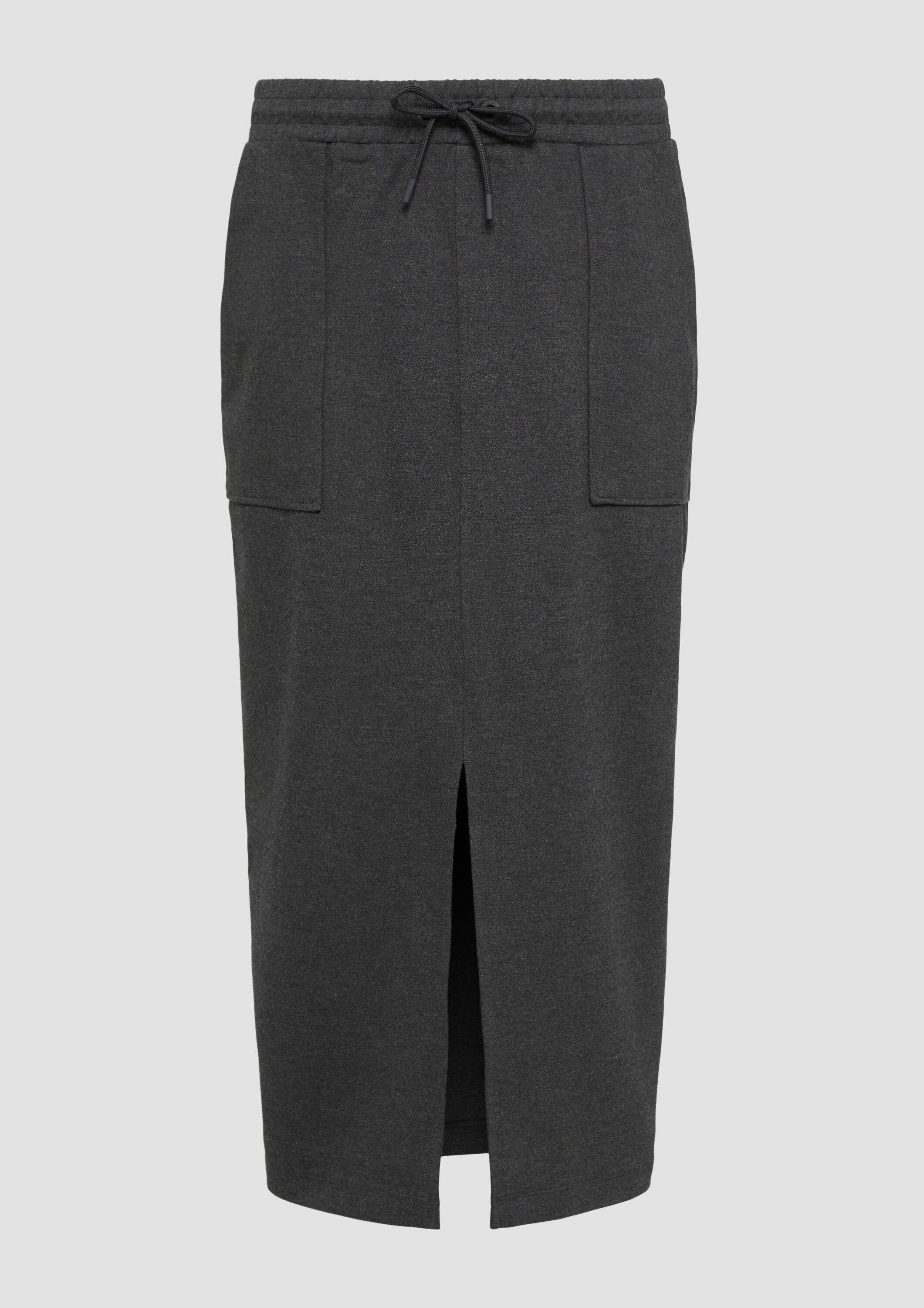 s.Oliver Midirock Rock Geschlitzter Midi-Rock aus Interlock-Jersey