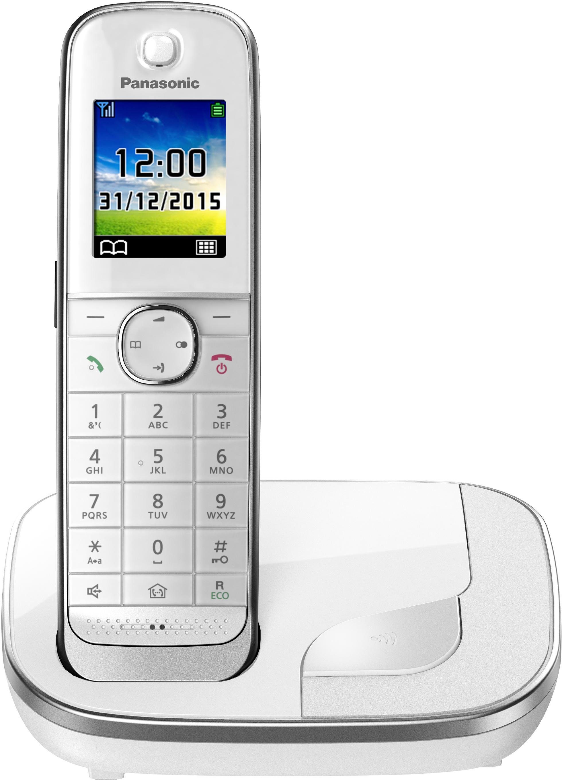 Panasonic KX-TGJ310 Schnurloses DECT-Telefon 1, Freisprechen) (Mobilteile: weiß Weckfunktion