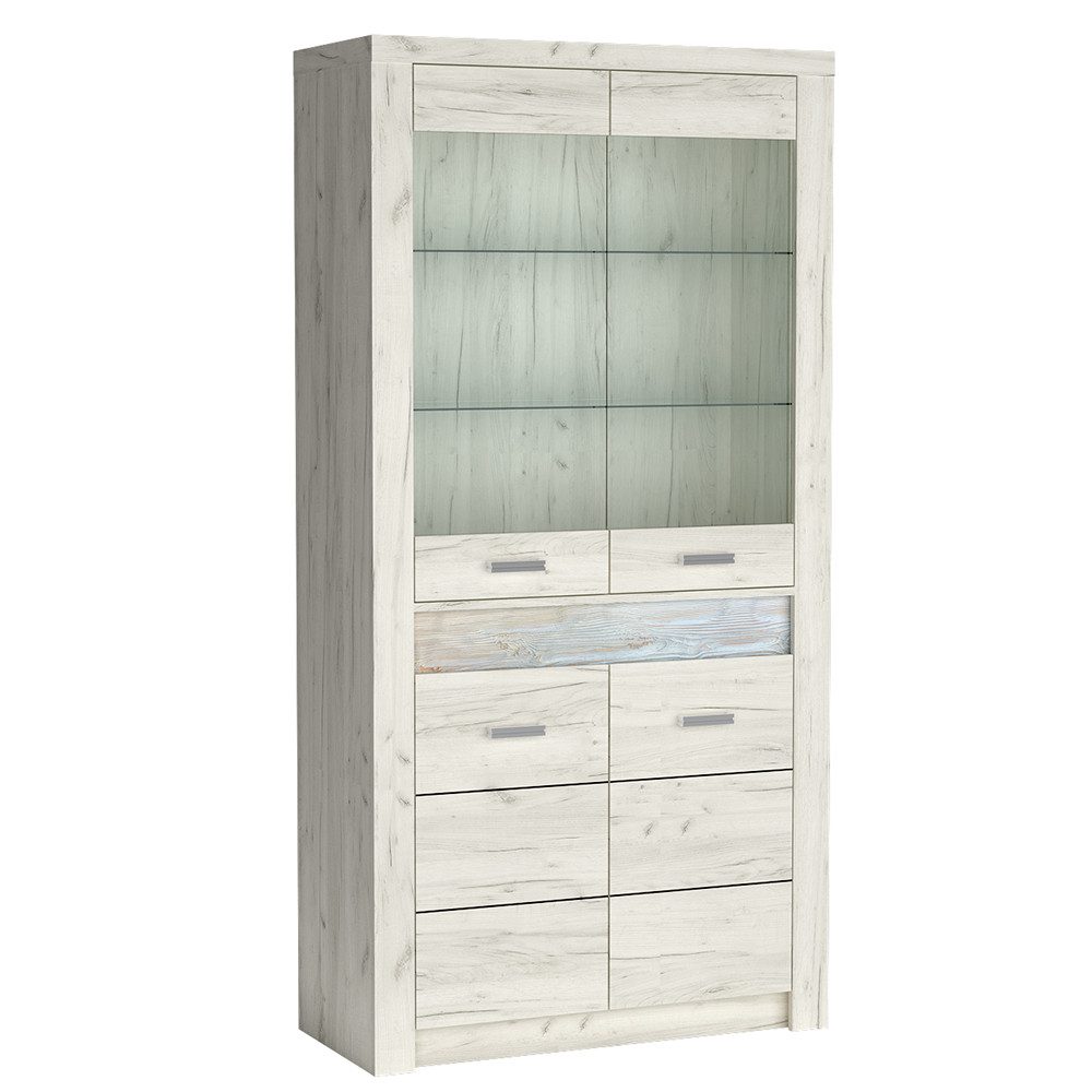 Lomadox Vitrine INGENIO-161 Standvitrine Glasschrank Wohnzimmerschrank günstig online kaufen