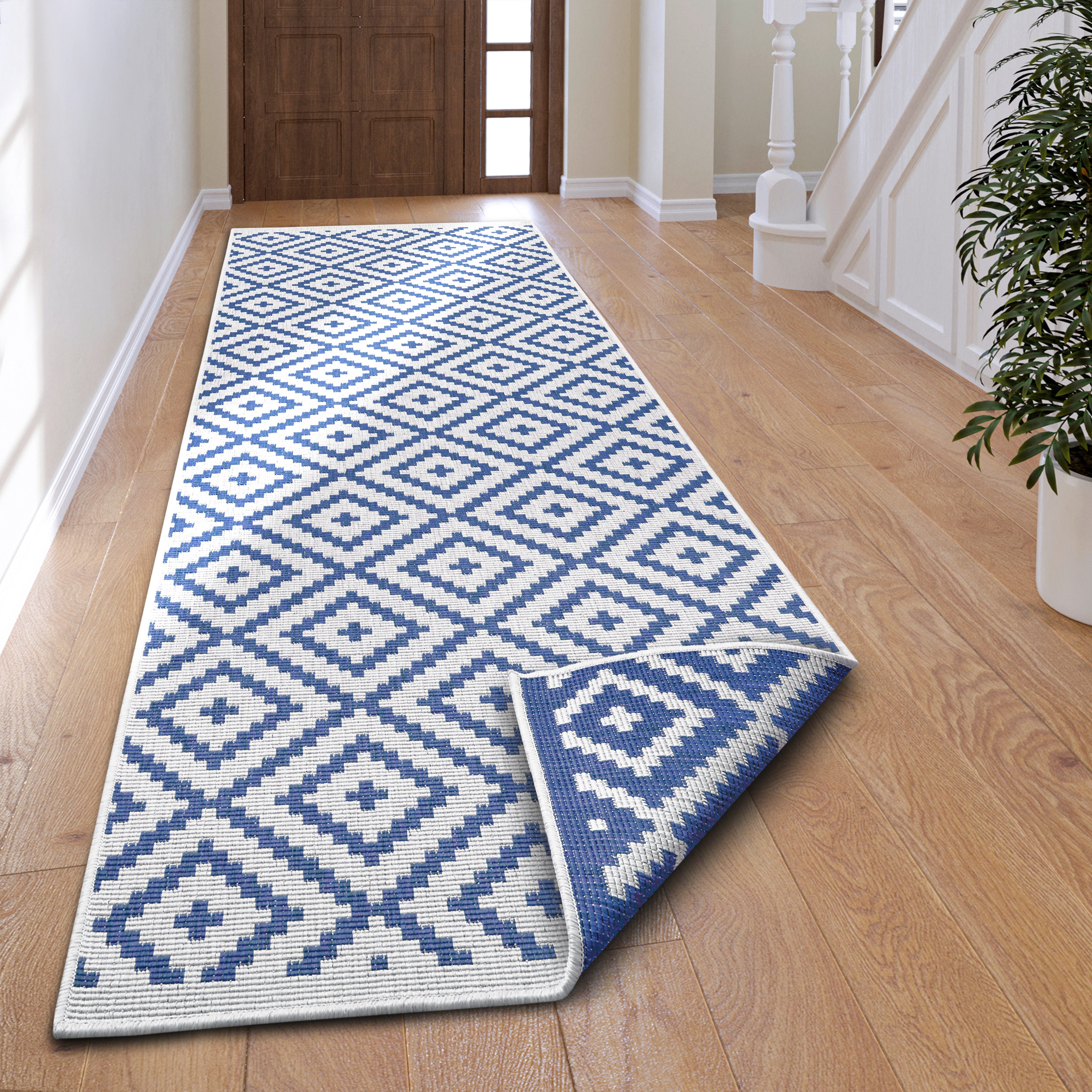 OTTO home Teppich Ronda Wendeteppich, rechteckig, Höhe: 5 mm, Sisal-Optik, Flachgewebe, In- und Outdoor, geometrisches Boho Design