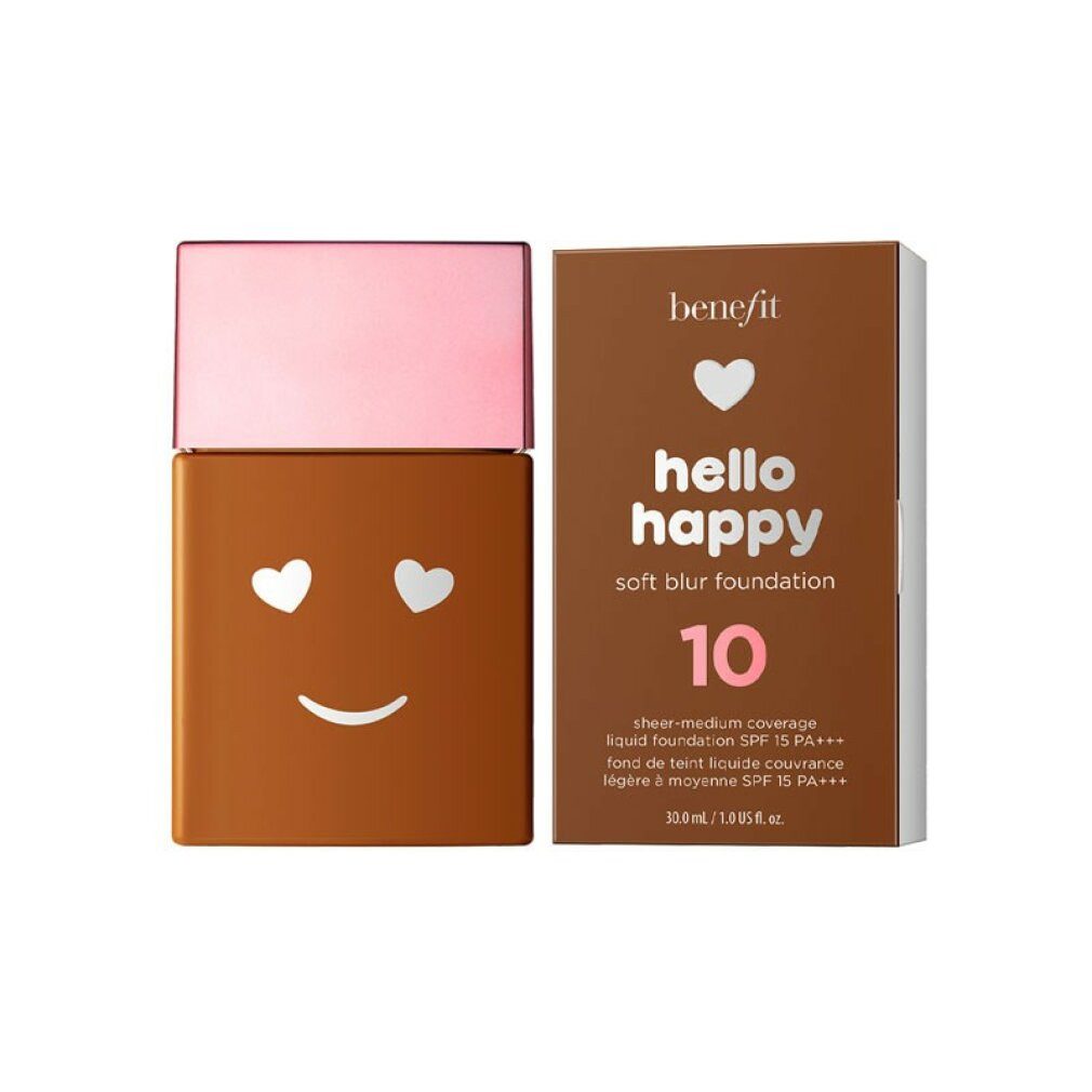 Benefit Primer Hello Happy Soft Blur Matte Foundation 10 Deep Warm SPF 15 30ml