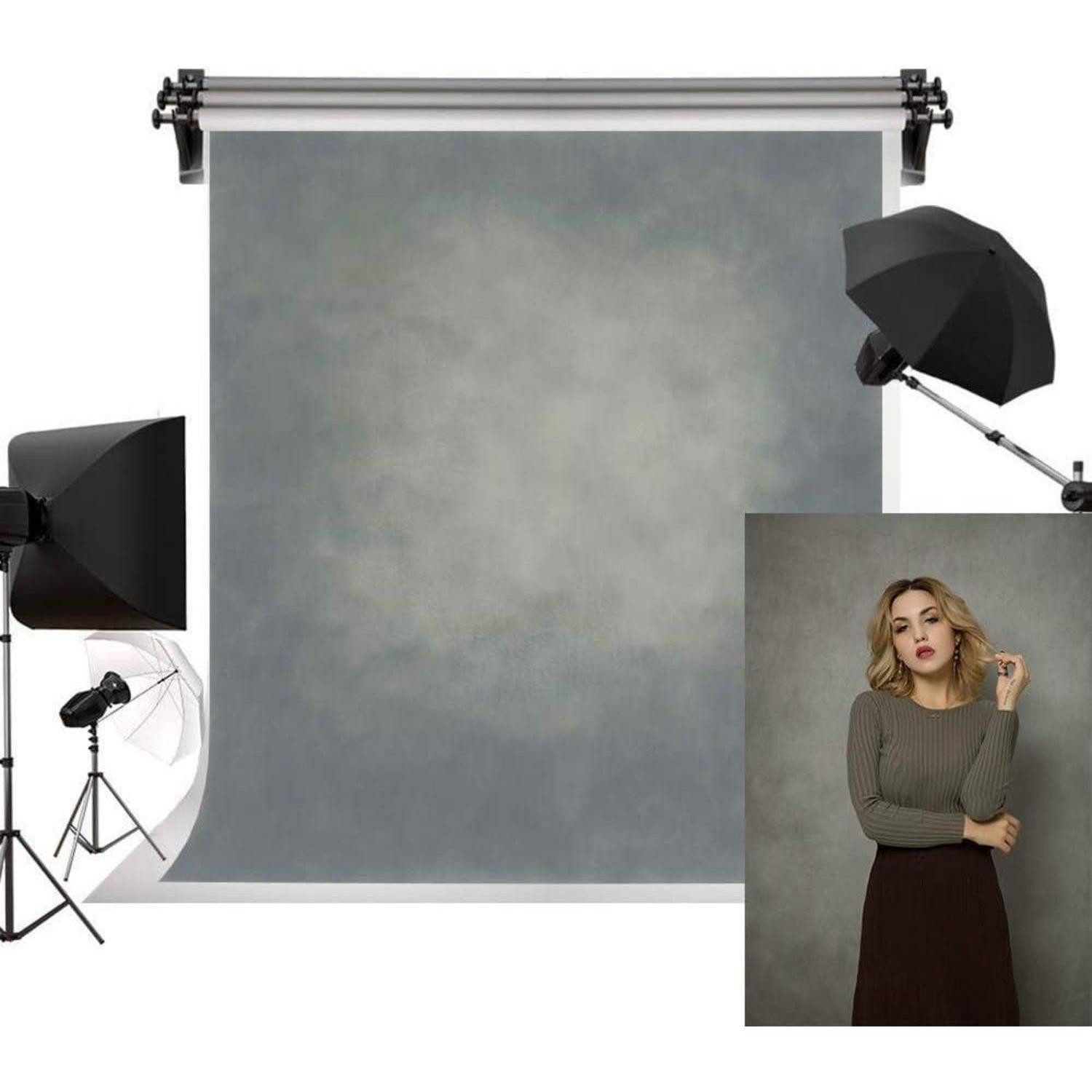 LuxusKollektion Fotohintergrund Hintergrund Mikrofaser Grau Vintage Abstract Fotostudio 3x6m J04355
