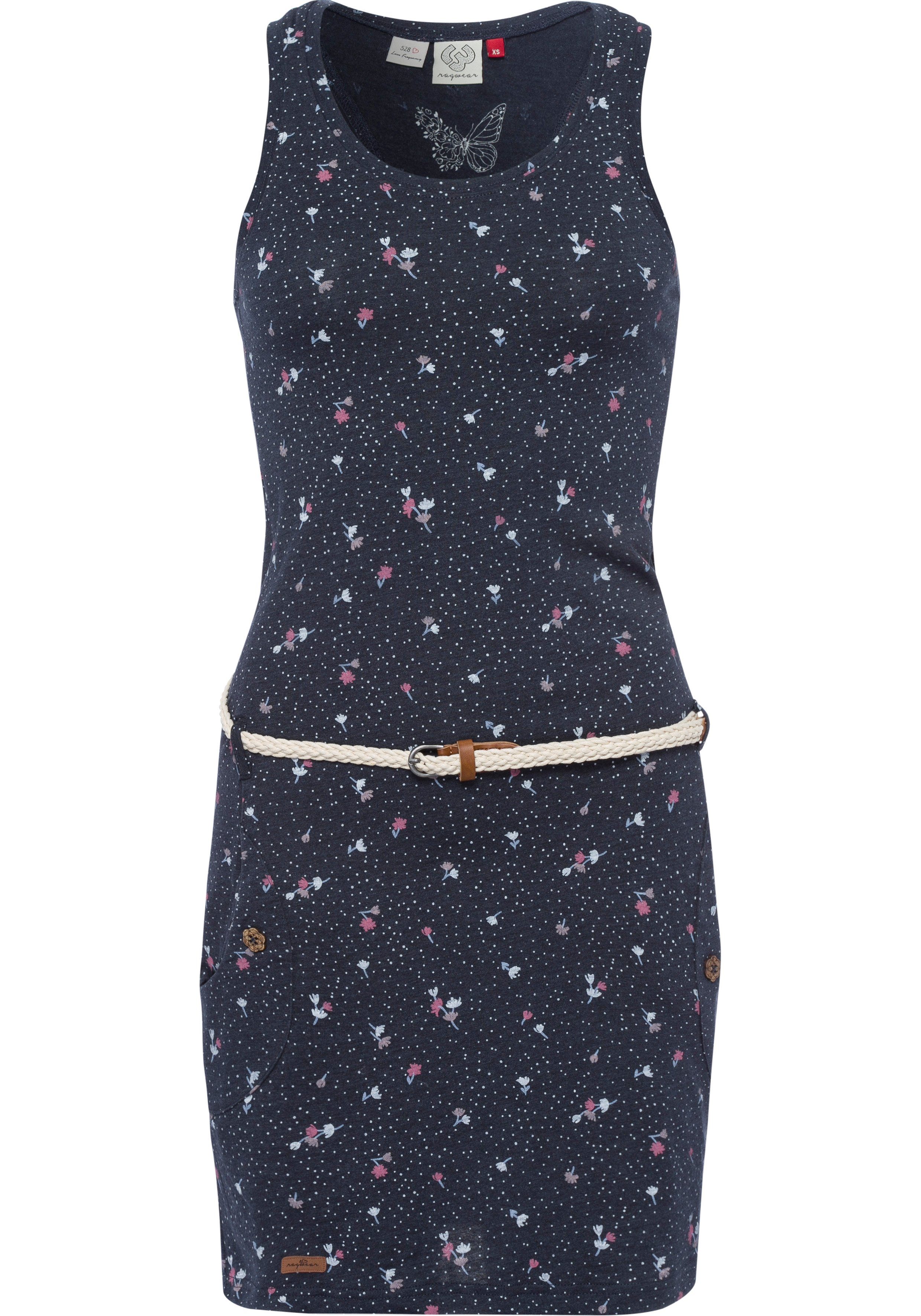 Damen Kleider Ragwear Jerseykleid KESY (2-tlg., mit abnehmbarem Gürtel) mit geblümten All Over-Druck