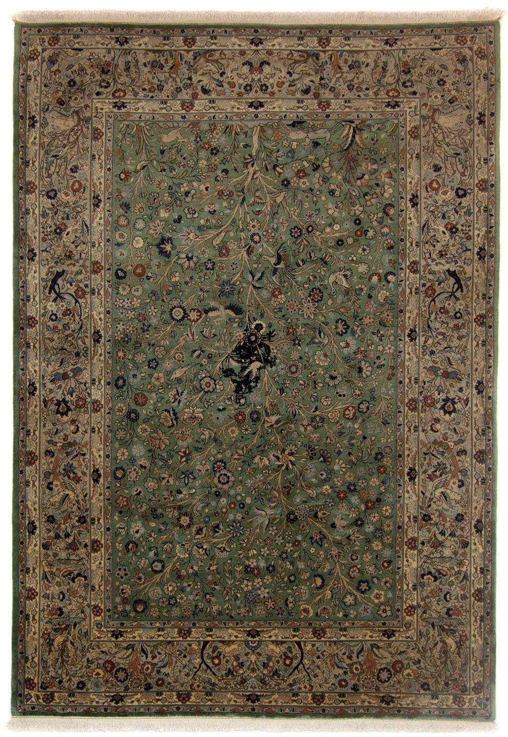 Wollteppich Keshan Durchgemustert Verde 340 x 250 cm, morgenland, rechteckig, Höhe: 10 mm, Unikat mit Zertifikat