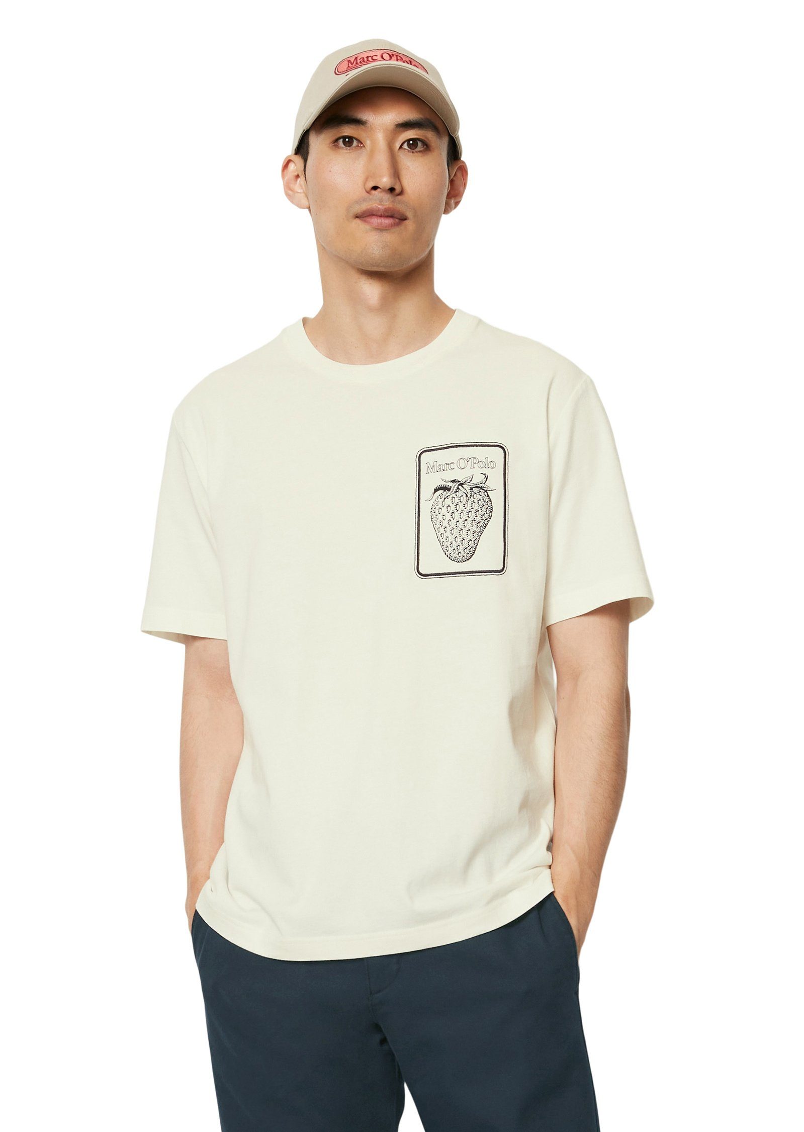 Marc O'Polo T-Shirt aus mittelschwerem Bio-Baumwoll-Jersey offwhite