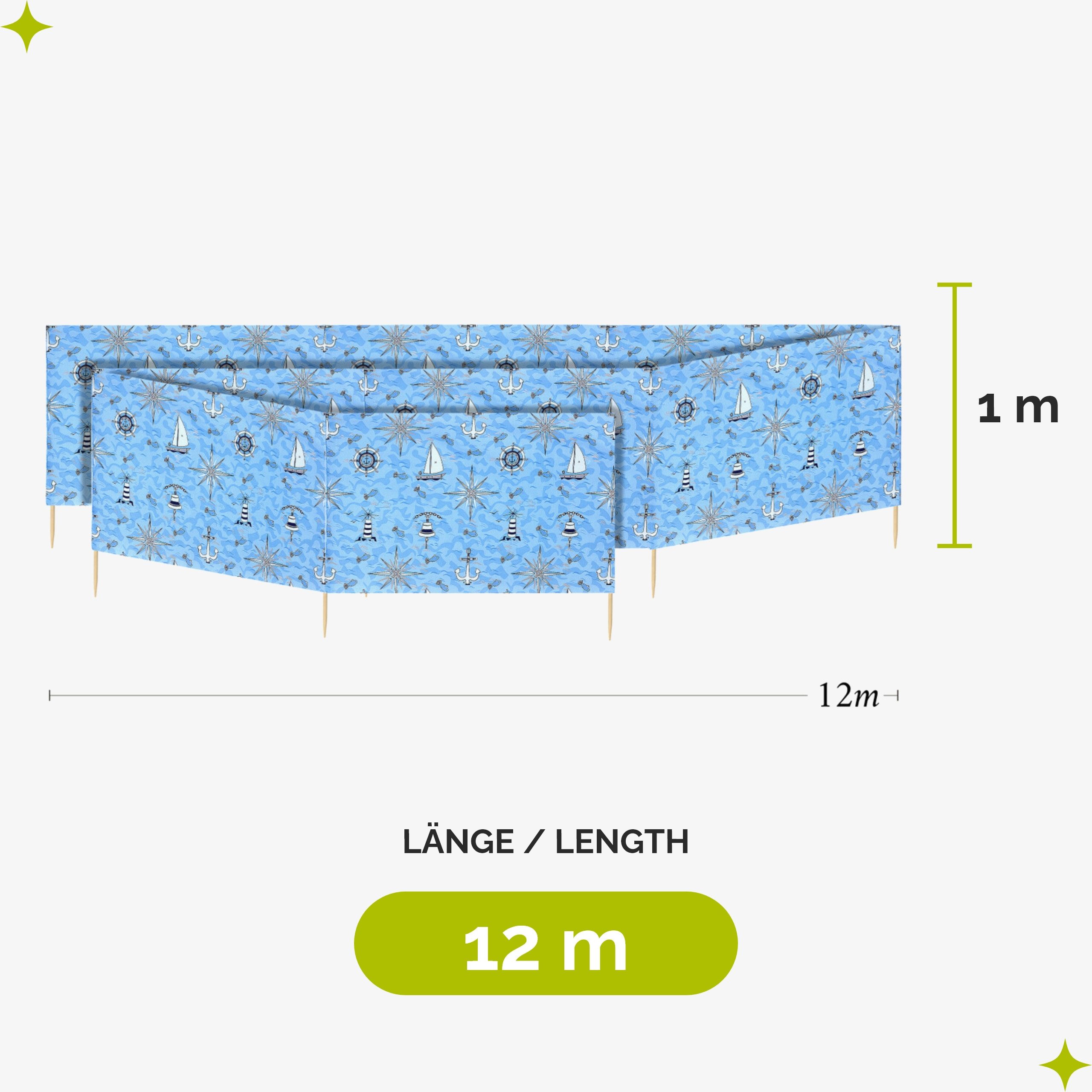 Garronda Windschutz Strand Sichtschutz 12m lang günstig online kaufen