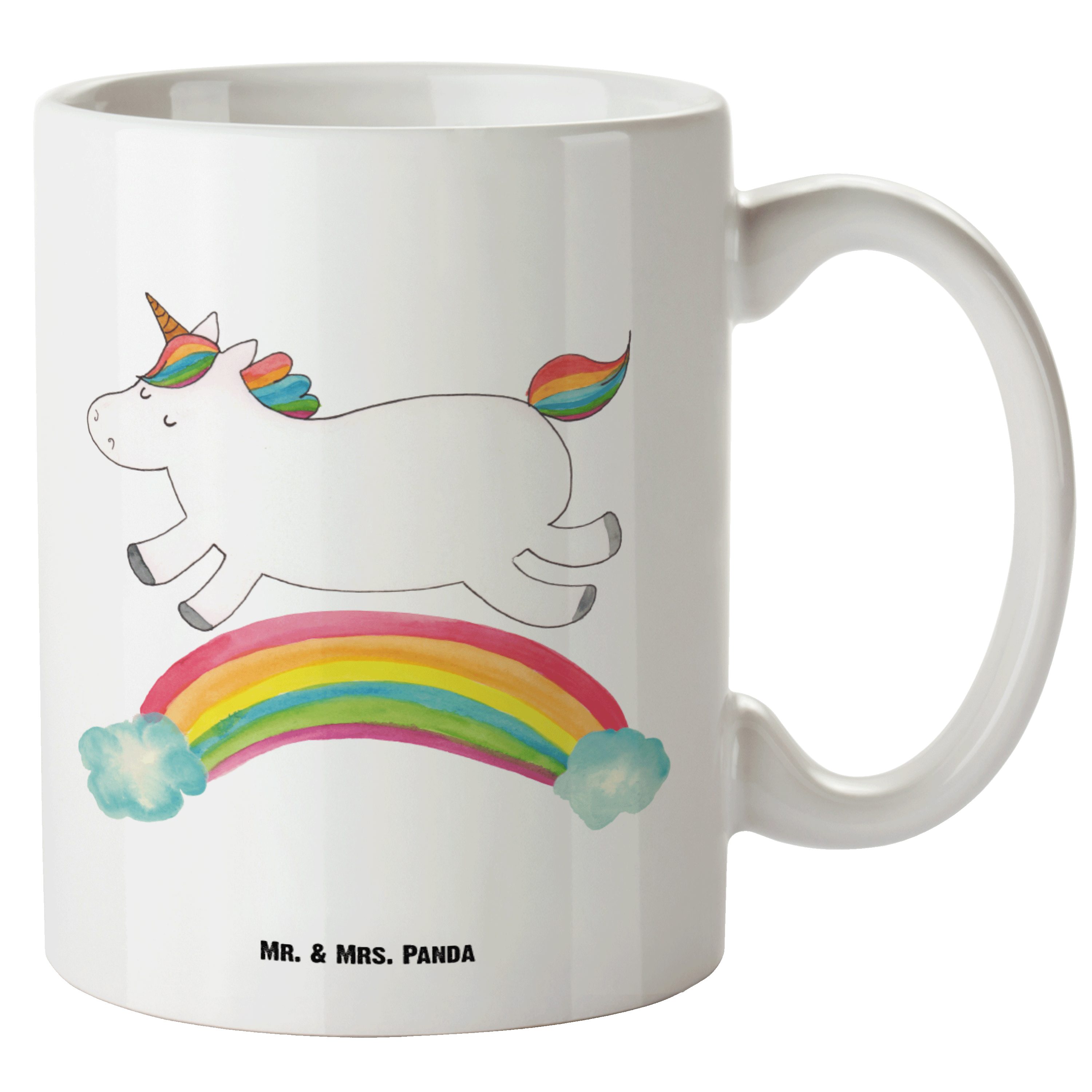 Einhorn Geschenk, Tasse, Tasse Mr. Erwachsenwerden, Gros, Regenbogen Panda - Keramik & - XL Tasse XL Weiß Mrs.