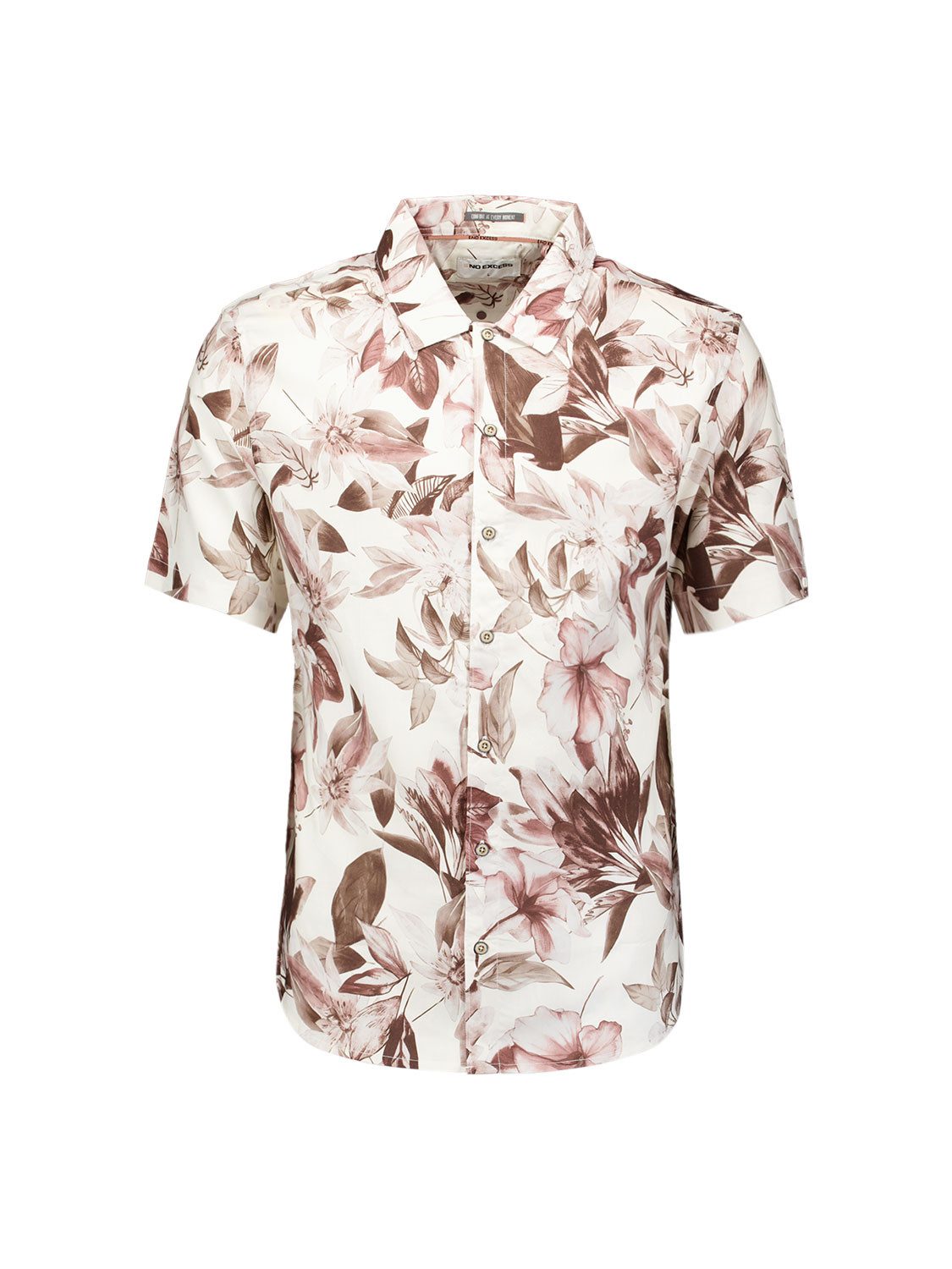 NO EXCESS Kurzarmhemd - Kurzarmhemd - Sommerhemd mit Blumenprint - Herrenhemd