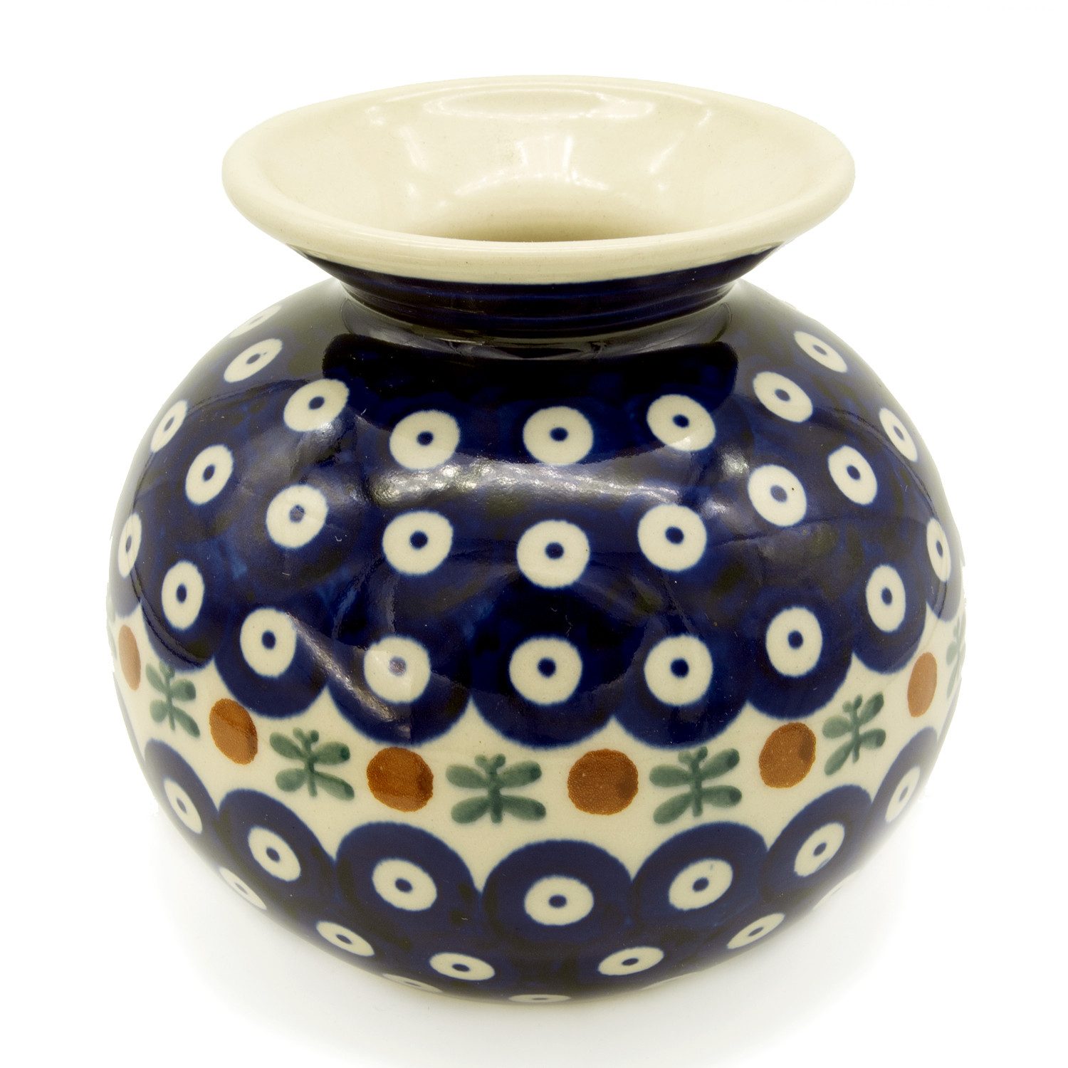 Bunzlauer Keramik Manufaktura Kugelvase Durchmesser 12,5 cm/Volumen 500 ml, dekorativ und robust zugleich. Leicht zu reinigen.