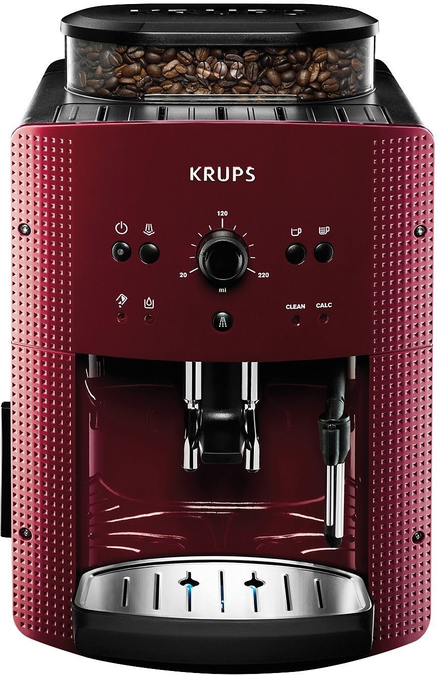 Krups Kaffeevollautomat EA8107 Arabica, 2-Tassen-Funktion, manueller  Dampfdüse, 2 voreingestelle Kaffeestärken