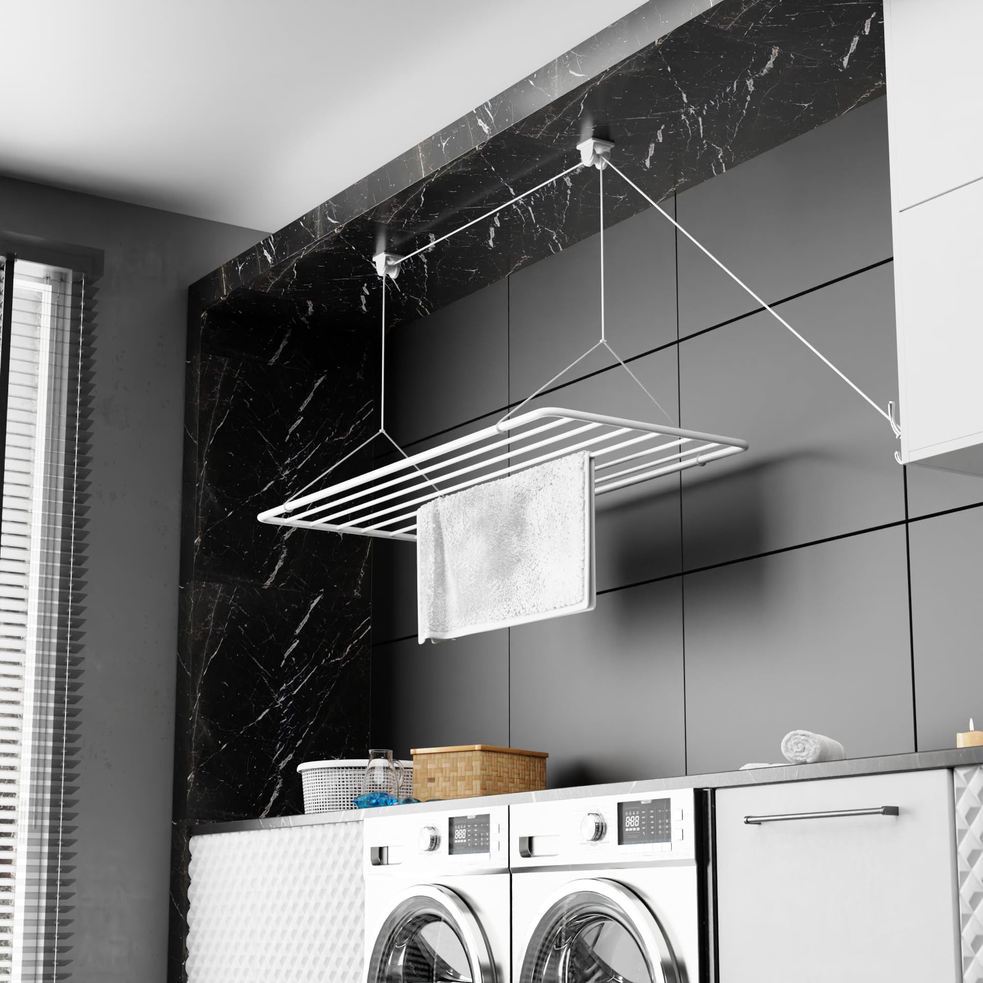 Erica Wäscheständer Decke, Hängender Wäschetrockner, Vertikal Zusammenklapp günstig online kaufen