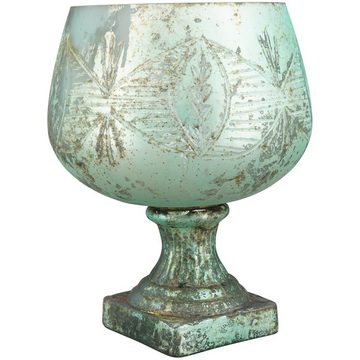 matches21 HOME & HOBBY Kerzenhalter Windlicht Teelichtglas grün Pokalform 16,5 cm
