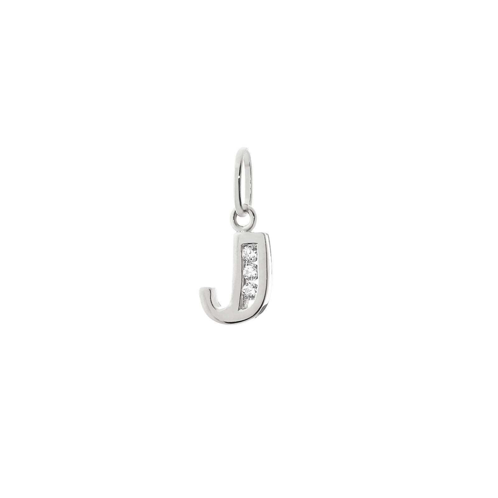 Kettenanhänger Buchstabe J Kleine 925 Silber Alphabet Zirkonia