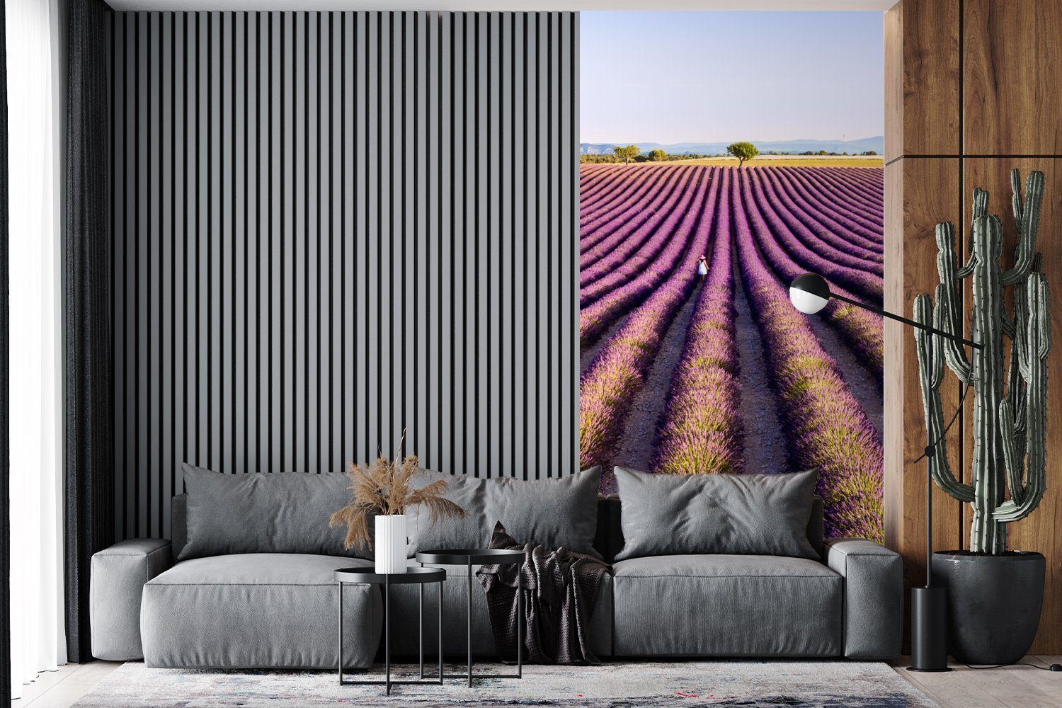 MuchoWow Fototapete Lavendelfelder bedruckt, (2 Vliestapete Provence der für Fototapete Wohnzimmer Schlafzimmer St), Matt, in Frankreich, Küche, in
