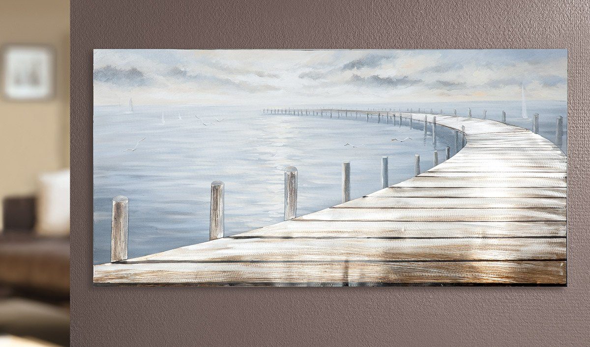 GILDE Gemälde 'Weg Zur Dünen-Idylle' - Handgemalt, 3D-Effekt, 100 X 100 Cm, Meer & Strand Motiv