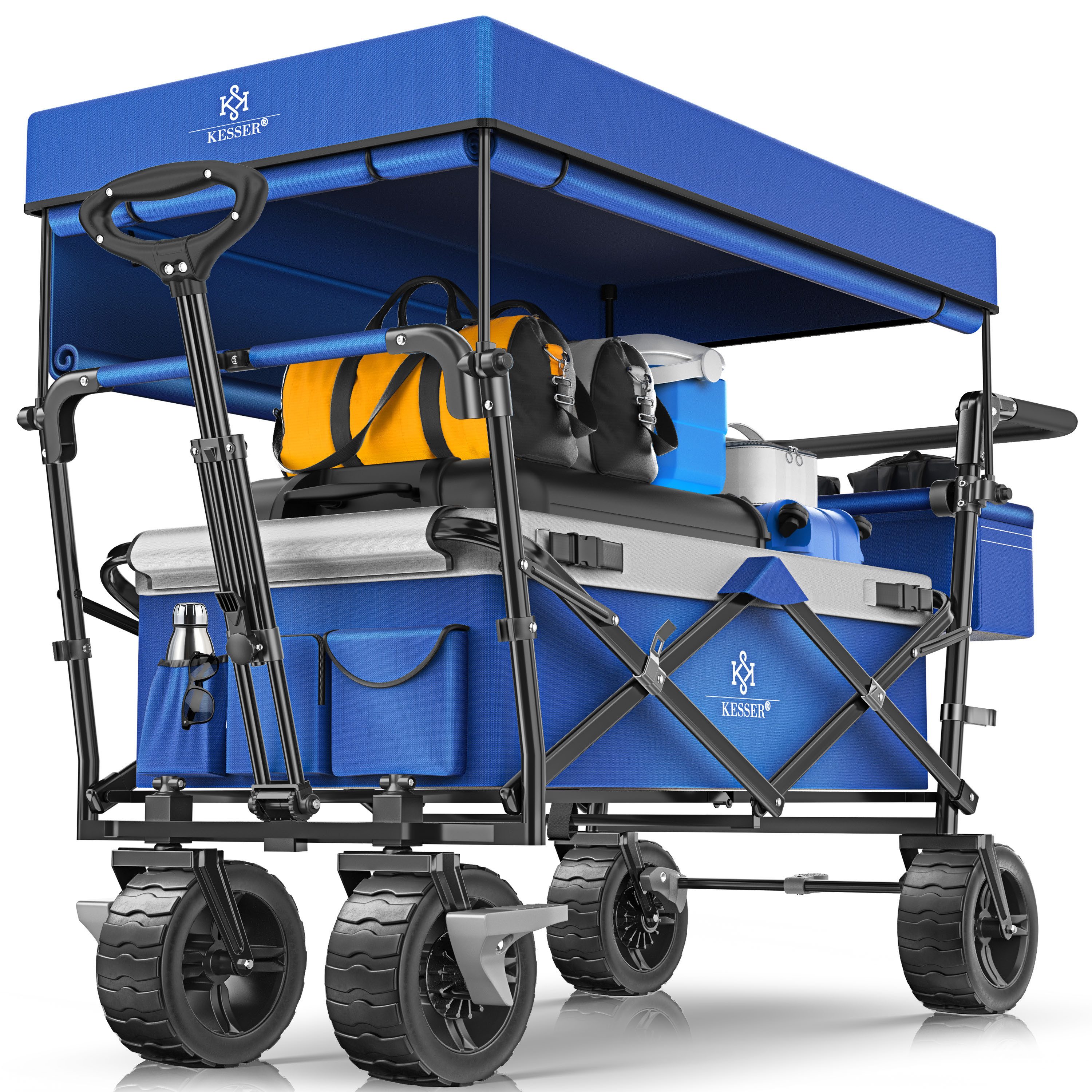 KESSER Bollerwagen, Bollerwagen faltbar GT9000 mit Dach Handwagen Transportwagen