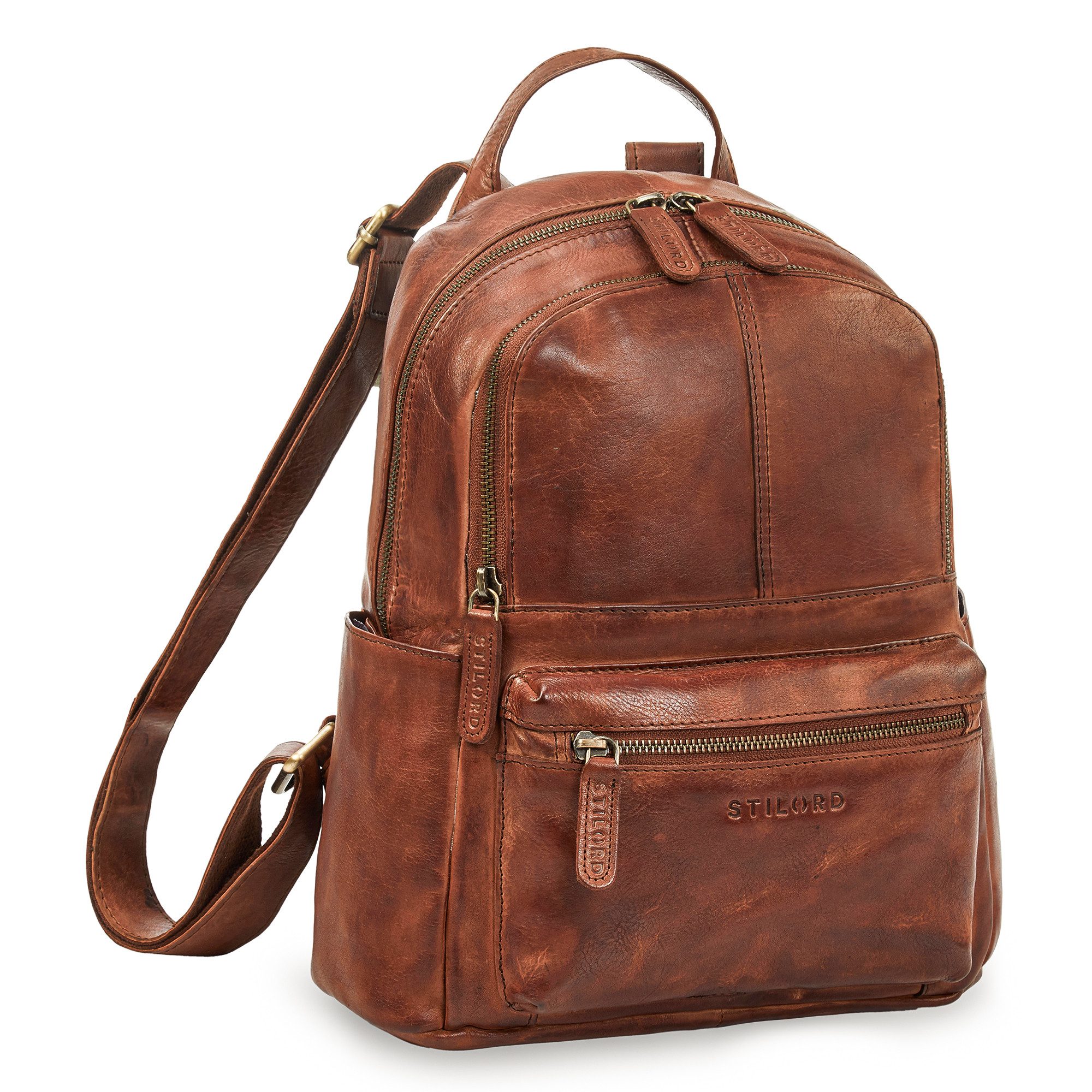 STILORD Cityrucksack "Berry" City Rucksack Damen Leder Klein 13 Zoll