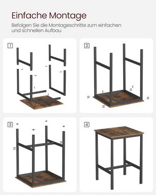 VASAGLE Bartisch, mit 2 Barhockern Set, Metallgestell, einfache Montage