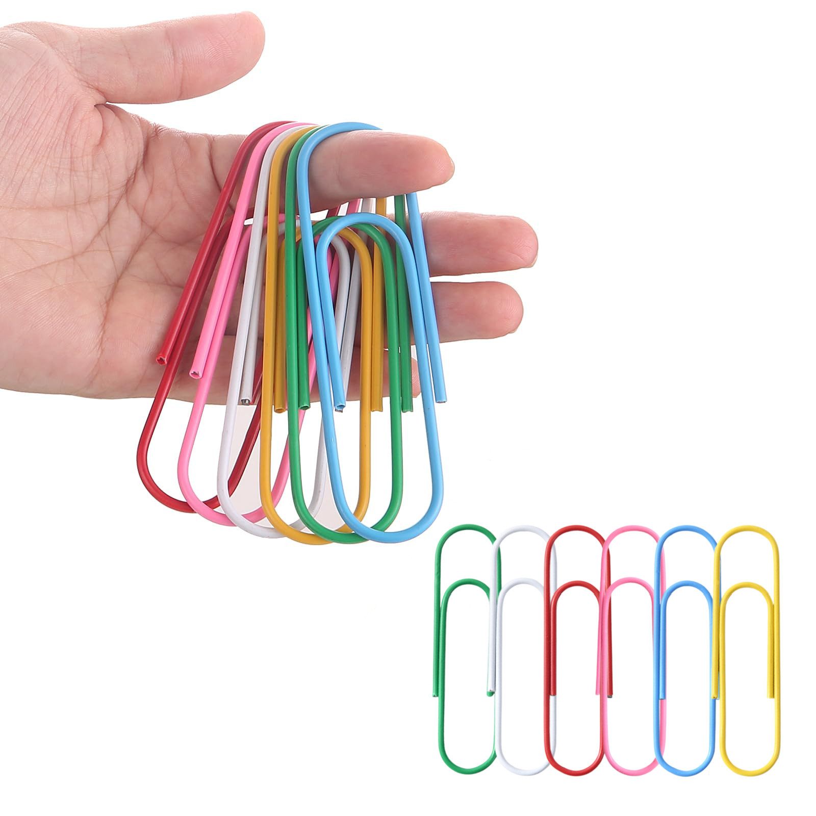 FOUORTUNATE-BEE Büroklammer 30 Bunte Jumbo Büroklammern 10 cm Groß Papierklammern Set, Für Büro Schule Haushalt DIY Lesezeichen Dokumentenordnung