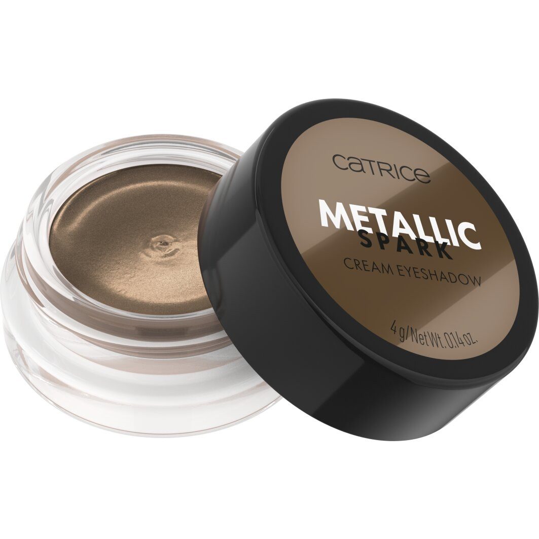 Catrice Lidschatten Metallic Spark Cream Eyeshadow, 3-tlg., Wischfest, lange Haltbarkeit, cremig, metallisch funkelndes Finish.