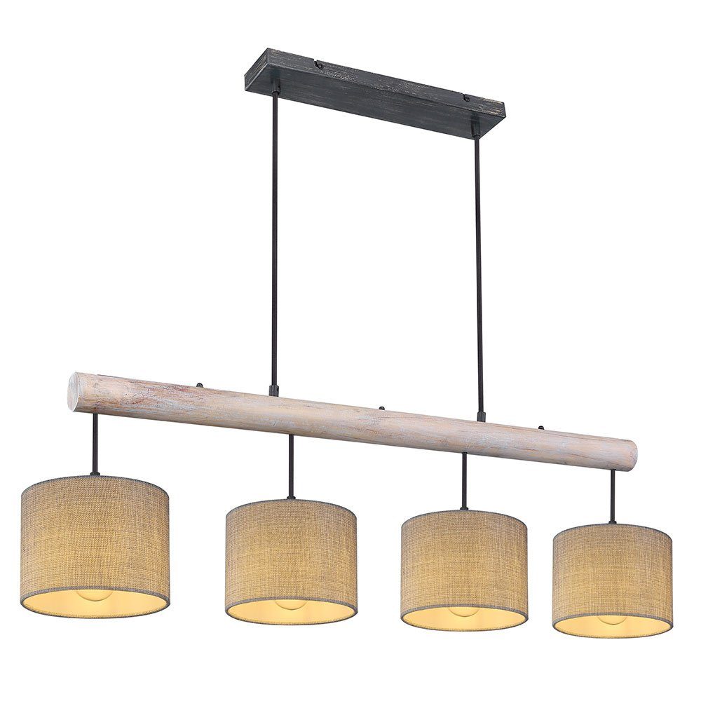 etc-shop Hängeleuchte, Leuchtmittel nicht Esszimmerleuchte Höhenverstellbar Hängeleuchte Holz Holzbalken inklusive