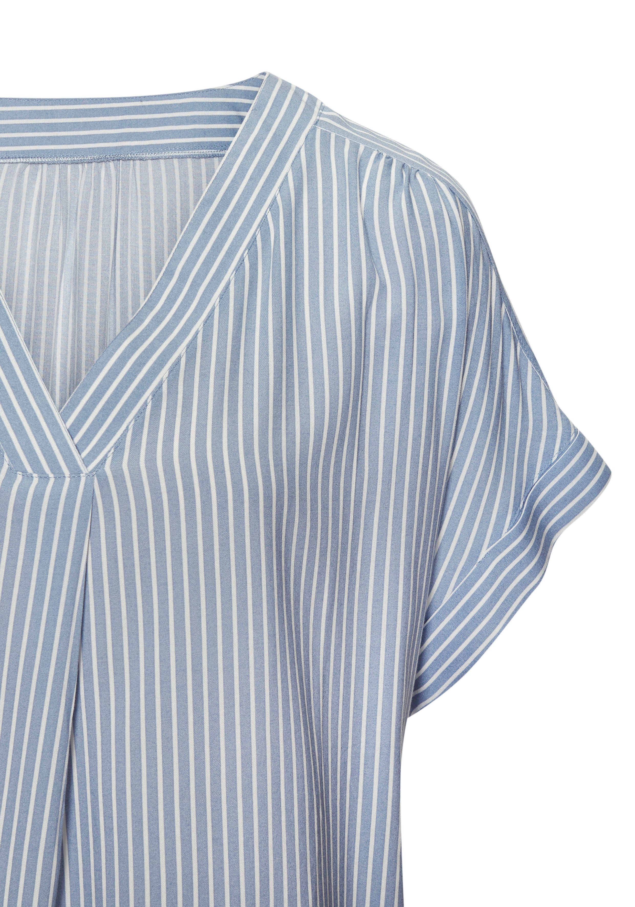 Vivance Kurzarmbluse mit Streifendesign, Damenbluse, casual