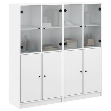 vidaXL Bücherregal Bücherschrank mit Türen Weiß 136x37x142 cm Holzwerkstoff
